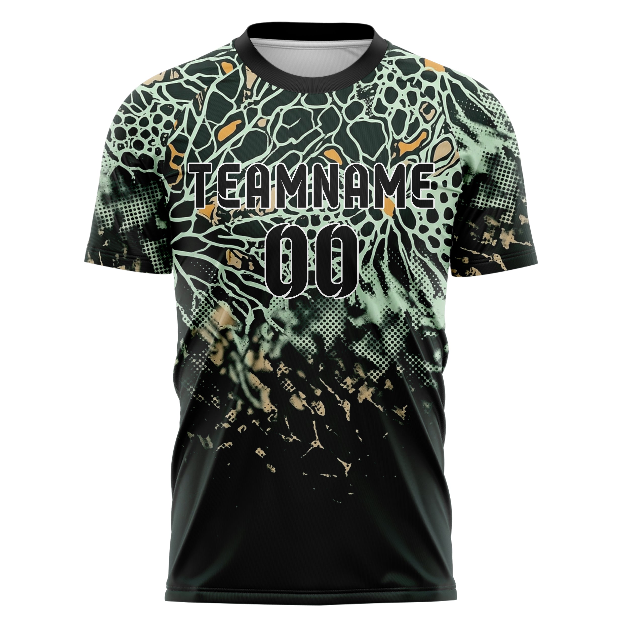 Waldgrün Schwarz Mint Sand Bernstein Koralle Membran Bruch individuelles Fußballtrikot