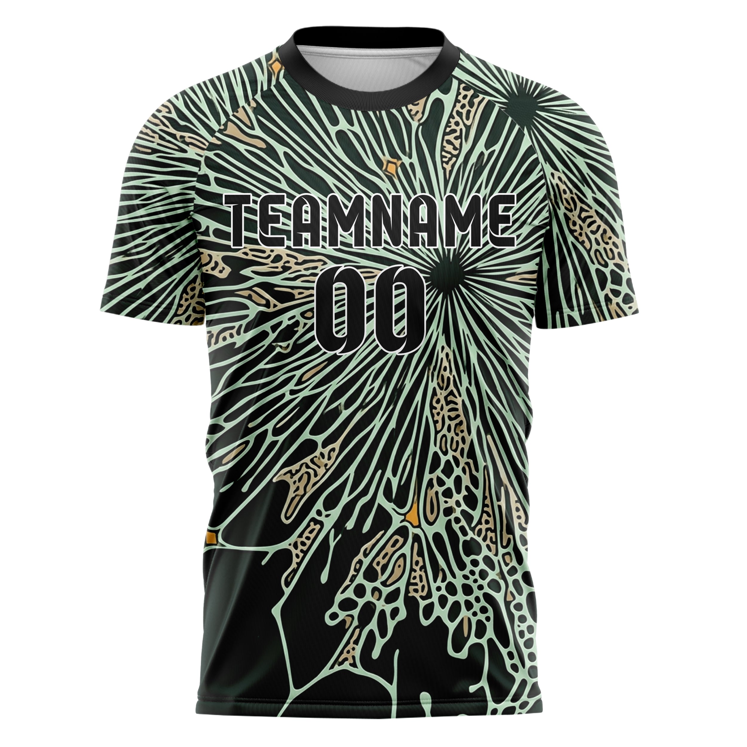 Waldgrün Schwarz Mint Sand Bernstein Koralle Membran Bruch individuelles Fußballtrikot