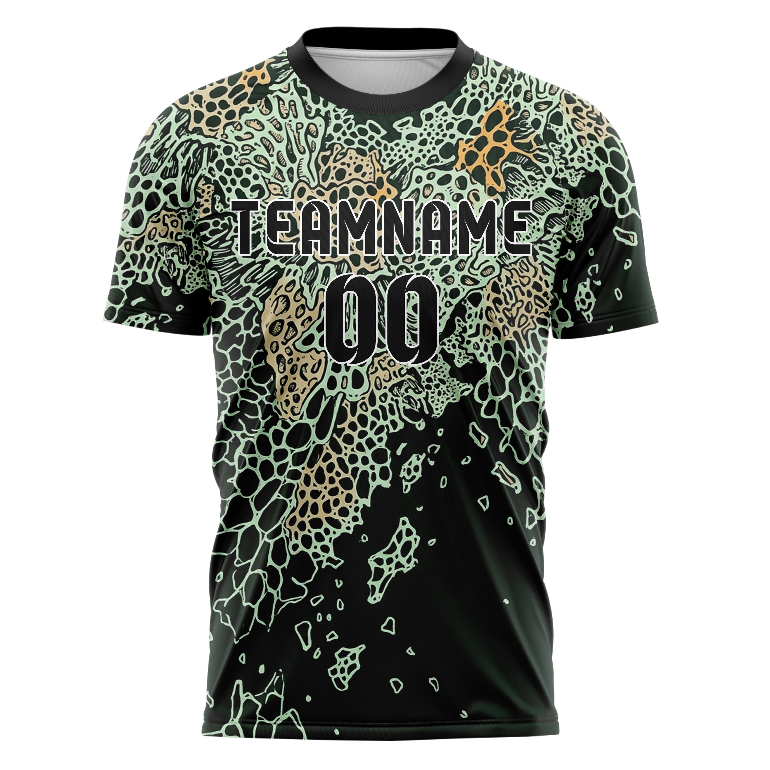 Waldgrün Schwarz Mint Sand Bernstein Koralle Membran Bruch individuelles Fußballtrikot