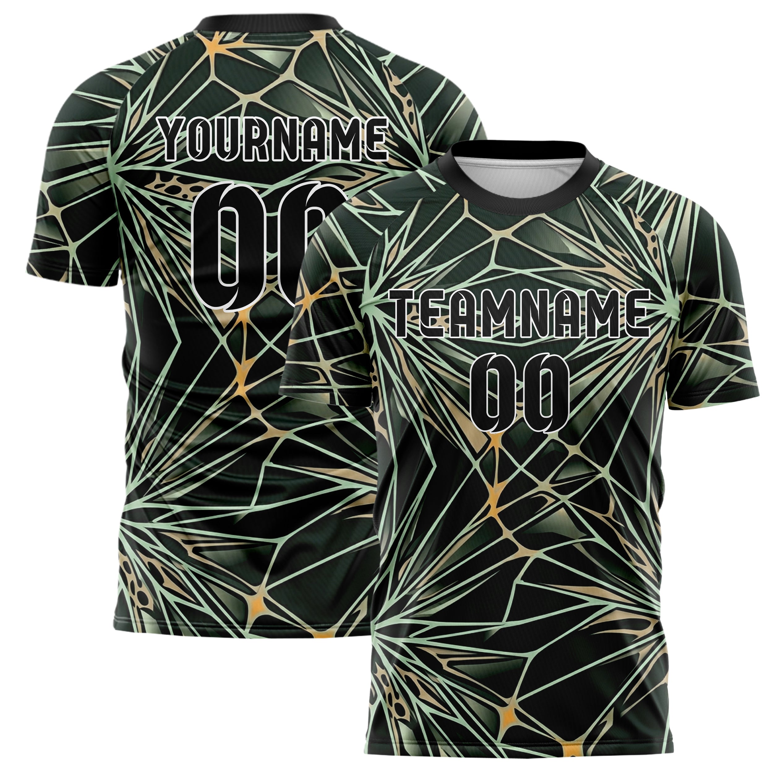 Waldgrün Schwarz Mint Sand Bernstein Koralle Membran Bruch individuelles Fußballtrikot