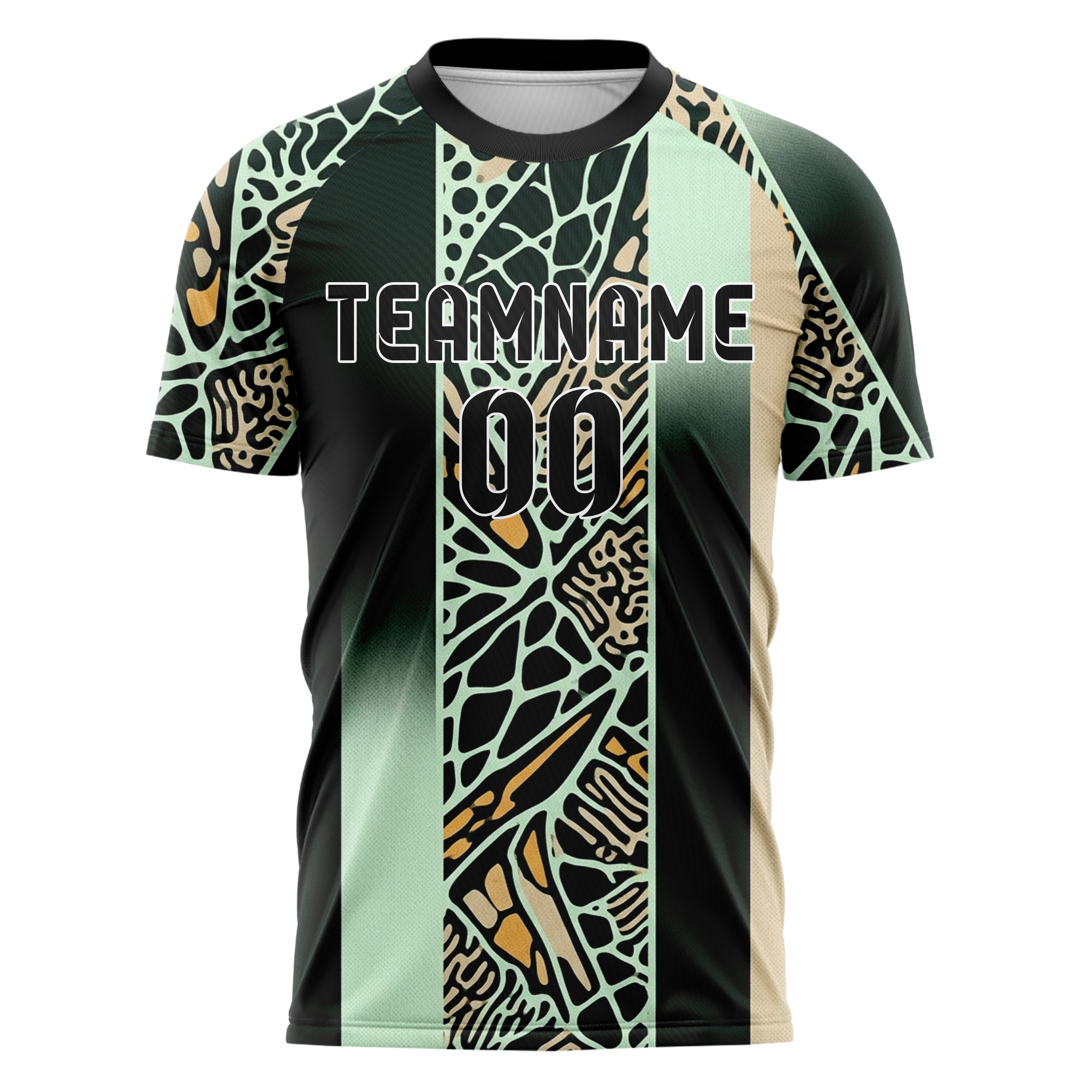 Waldgrün Schwarz Mint Sand Bernstein Koralle Membran Bruch individuelles Fußballtrikot