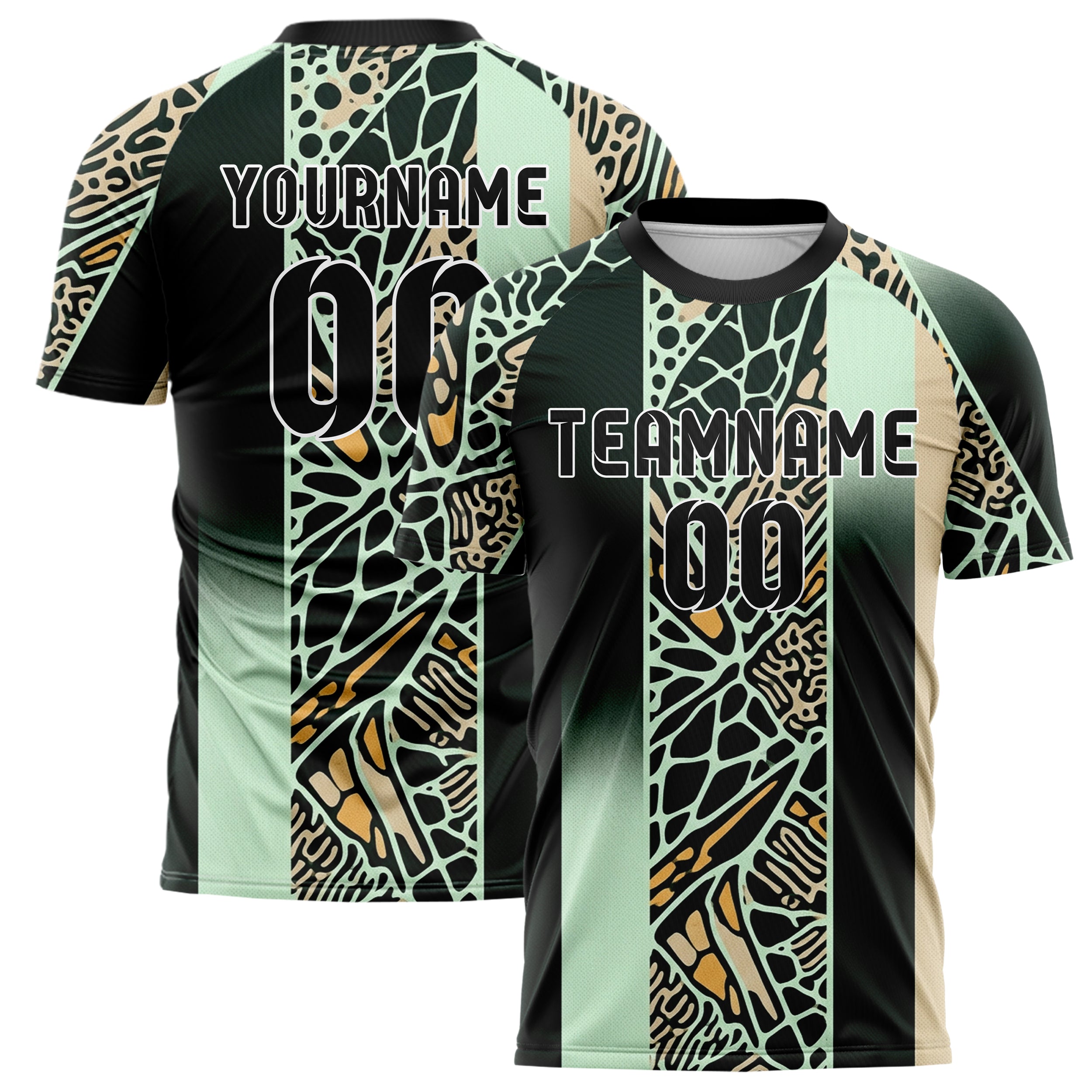 Waldgrün Schwarz Mint Sand Bernstein Koralle Membran Bruch individuelles Fußballtrikot