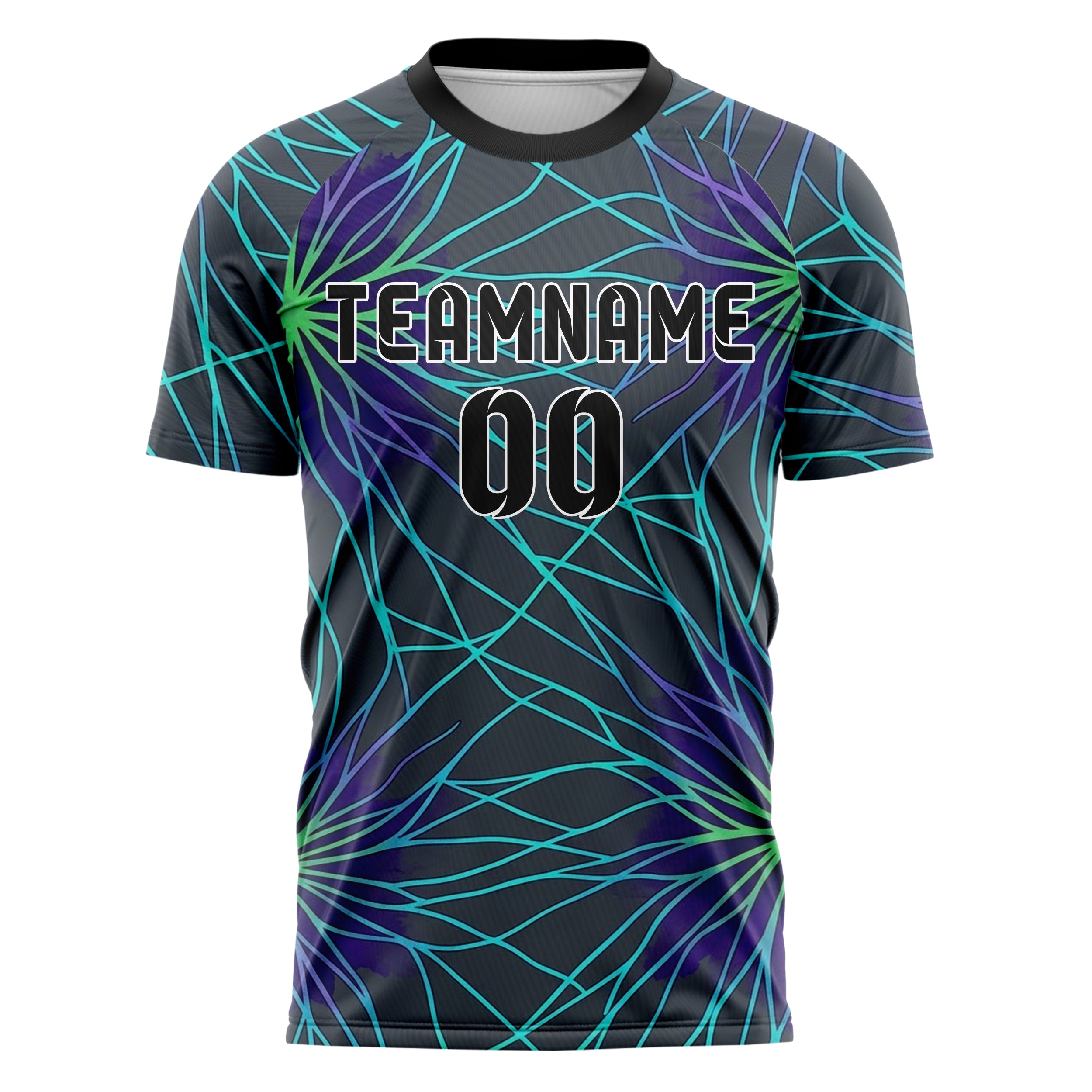Graphit Violett Cyan Grün Myzel Signal Karte individuelles Fußballtrikot