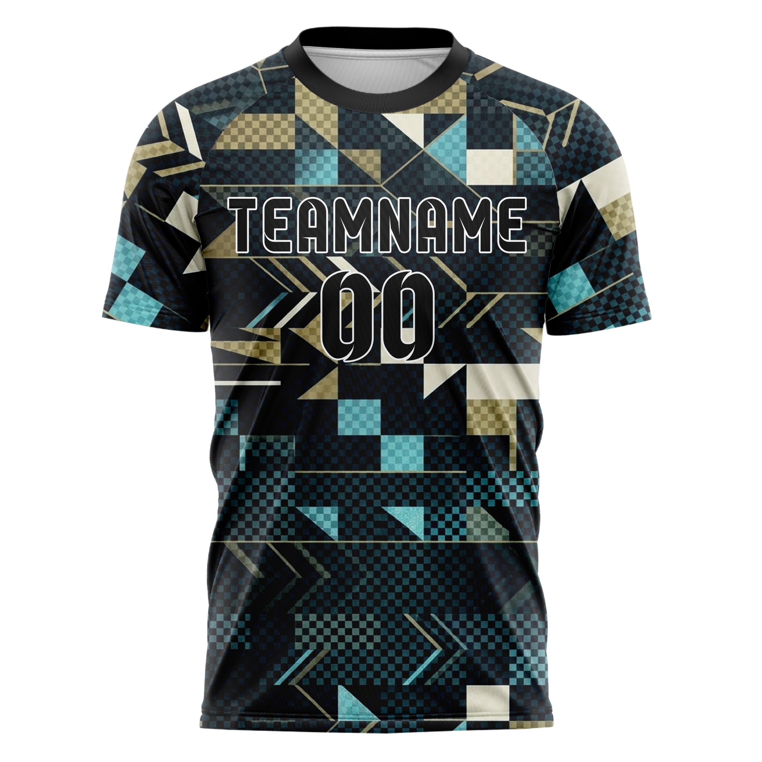 Mitternacht Gold Elfenbein Cyan Signal Flagge Panels individuelles Fußballtrikot