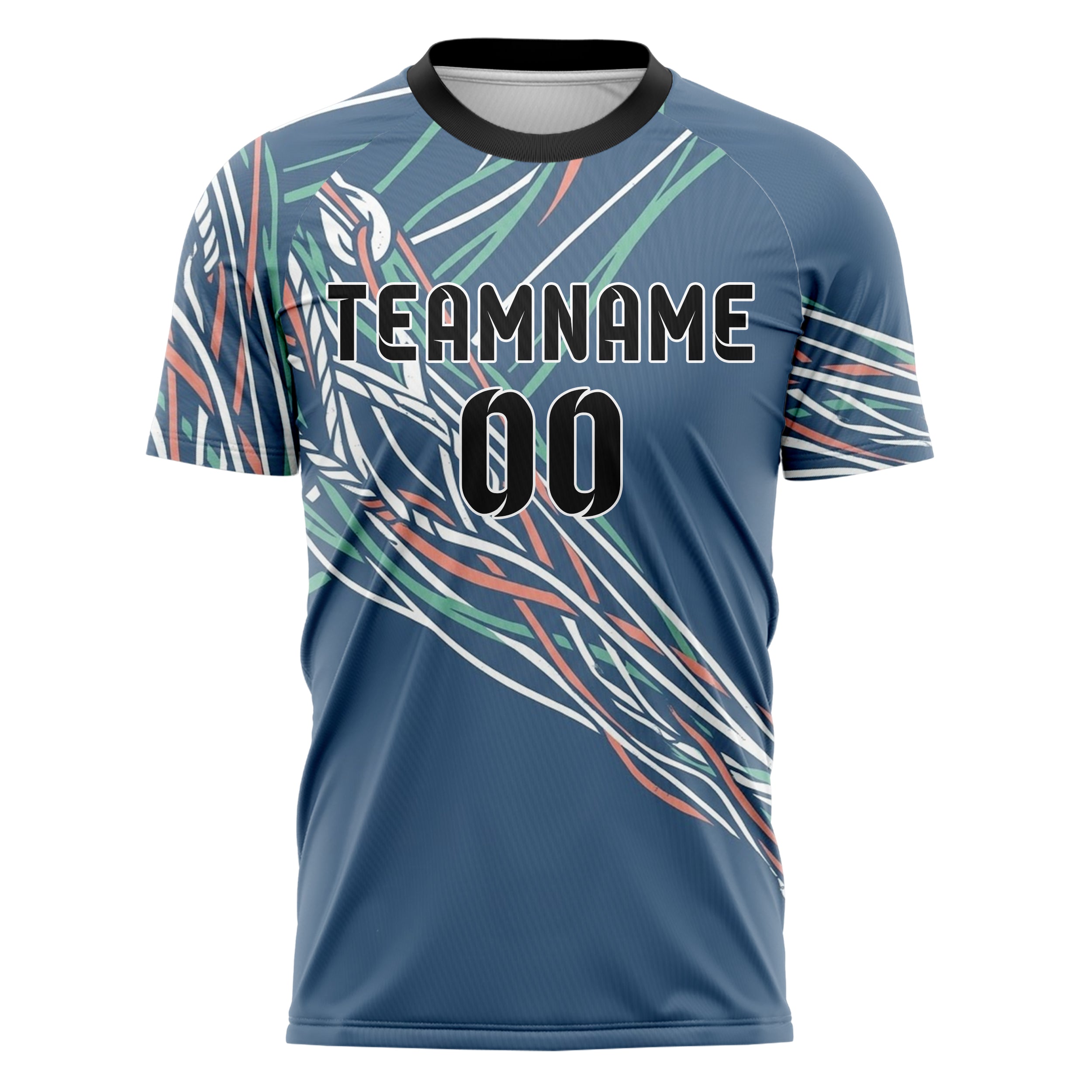 Schieferblau Weiß Meerschaum Koralle Seil Spannung Gitter individuelles Fußballtrikot