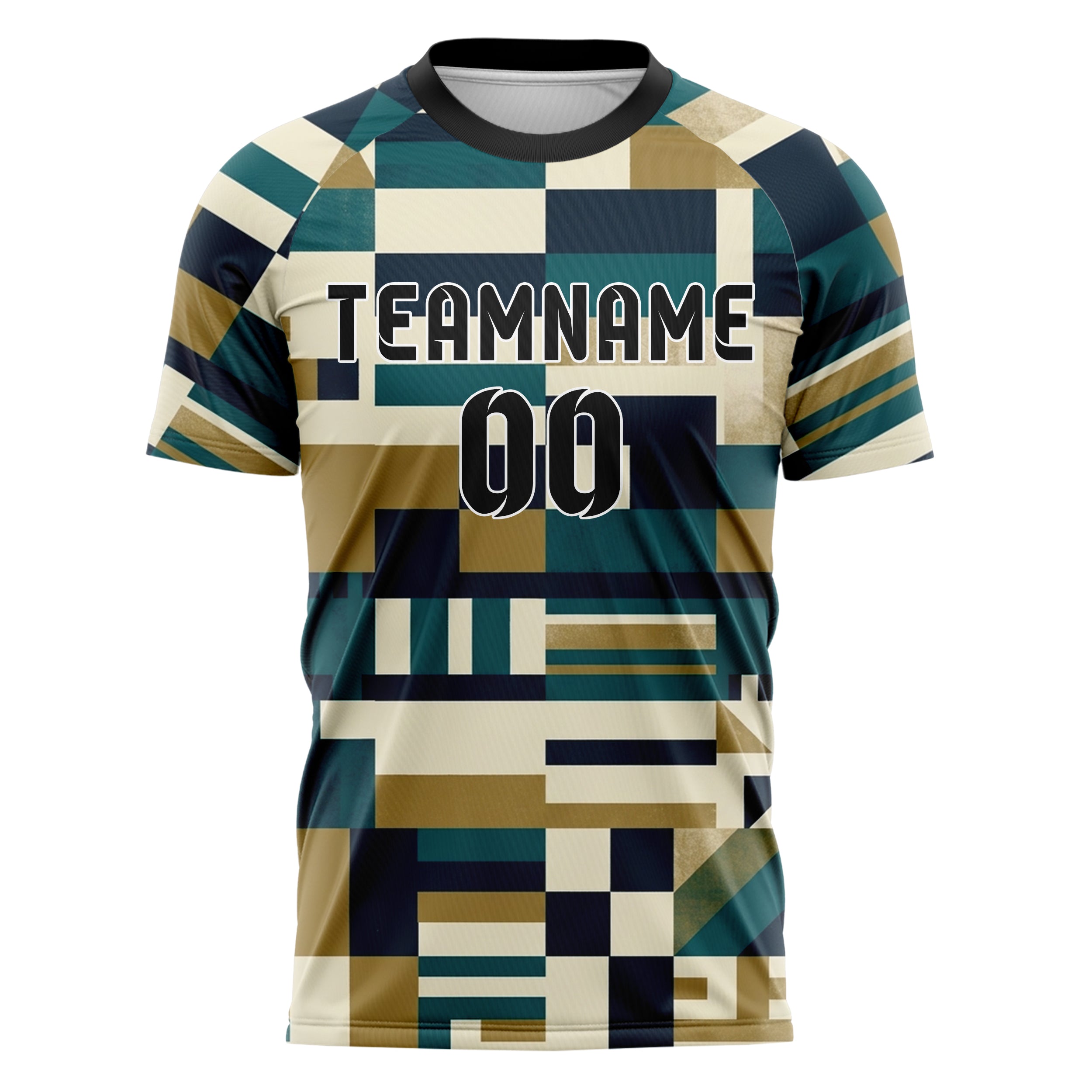 Creme Marineblau Petrol Messing Signal Flagge Panels individuelles Fußballtrikot