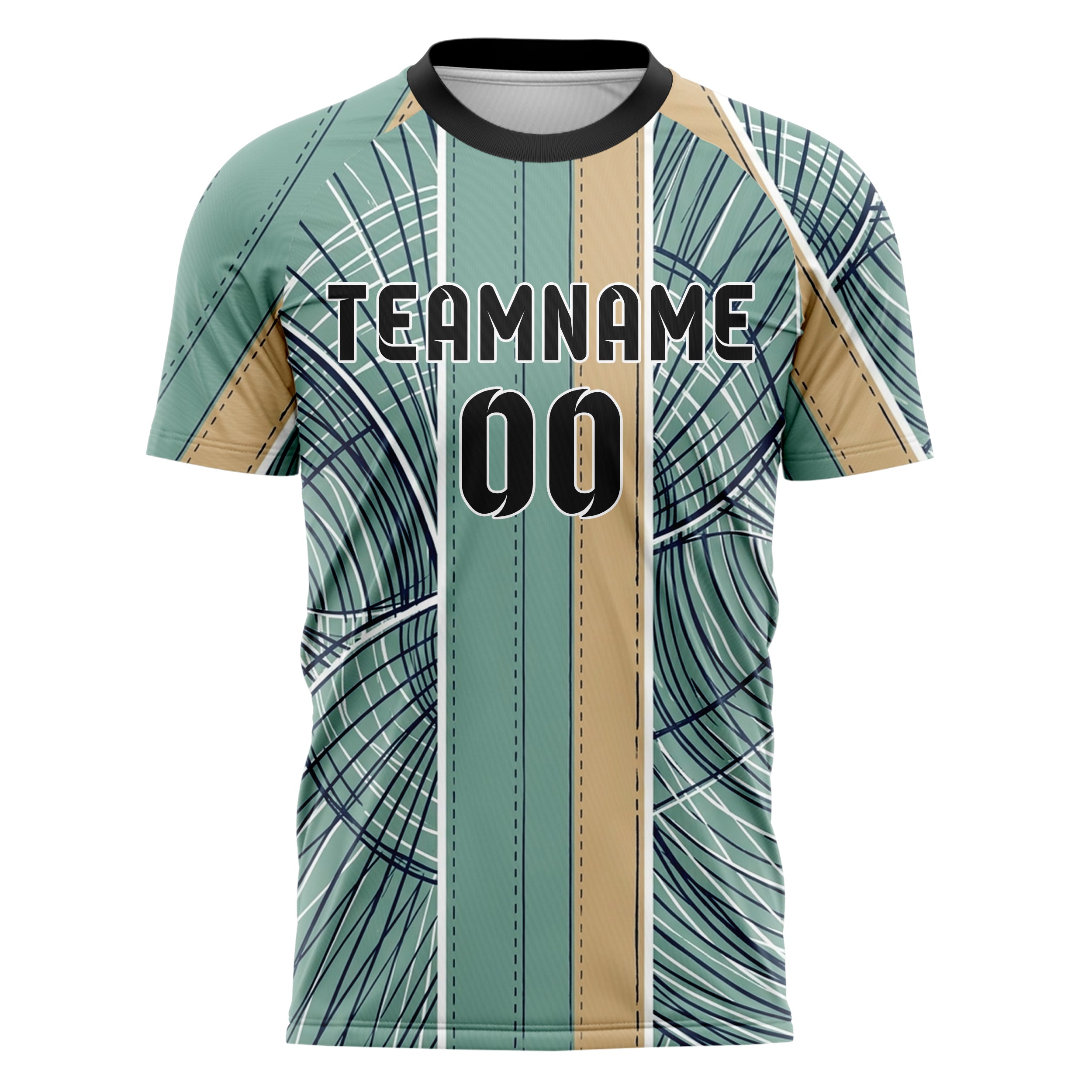 Seegrün Weiß Marineblau Sand Segeltuch Naht Schwung individuelles Fußballtrikot