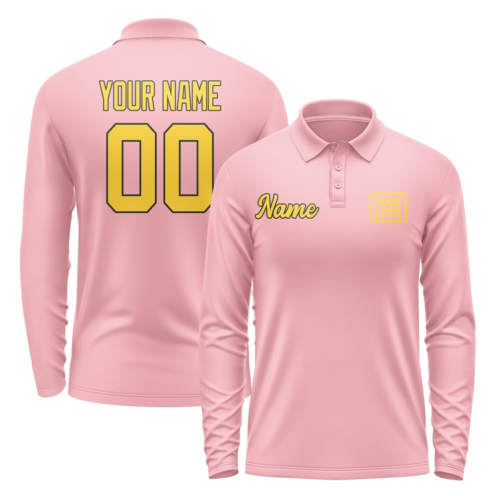 Maßgeschneidertes Rosa Gold Langes Polohemd