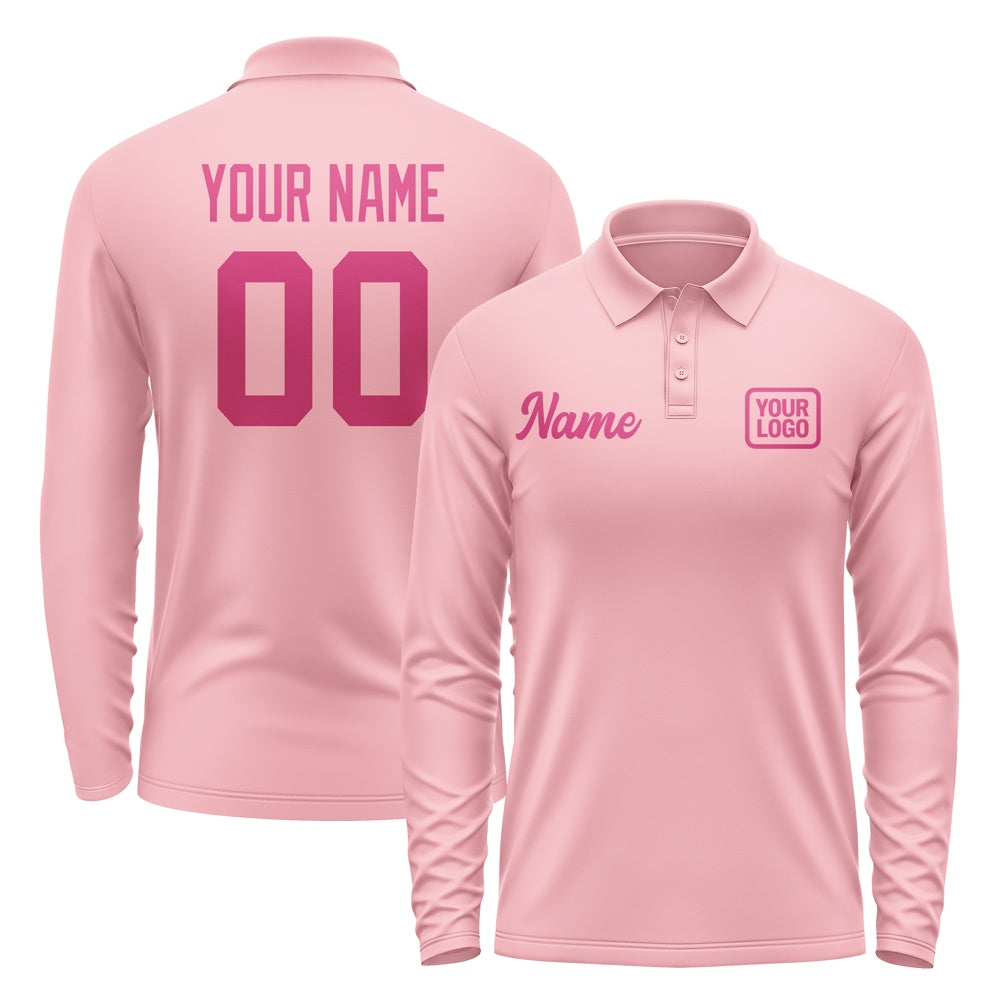 Maßgeschneidertes Rosa Rosarot Langes Polohemd