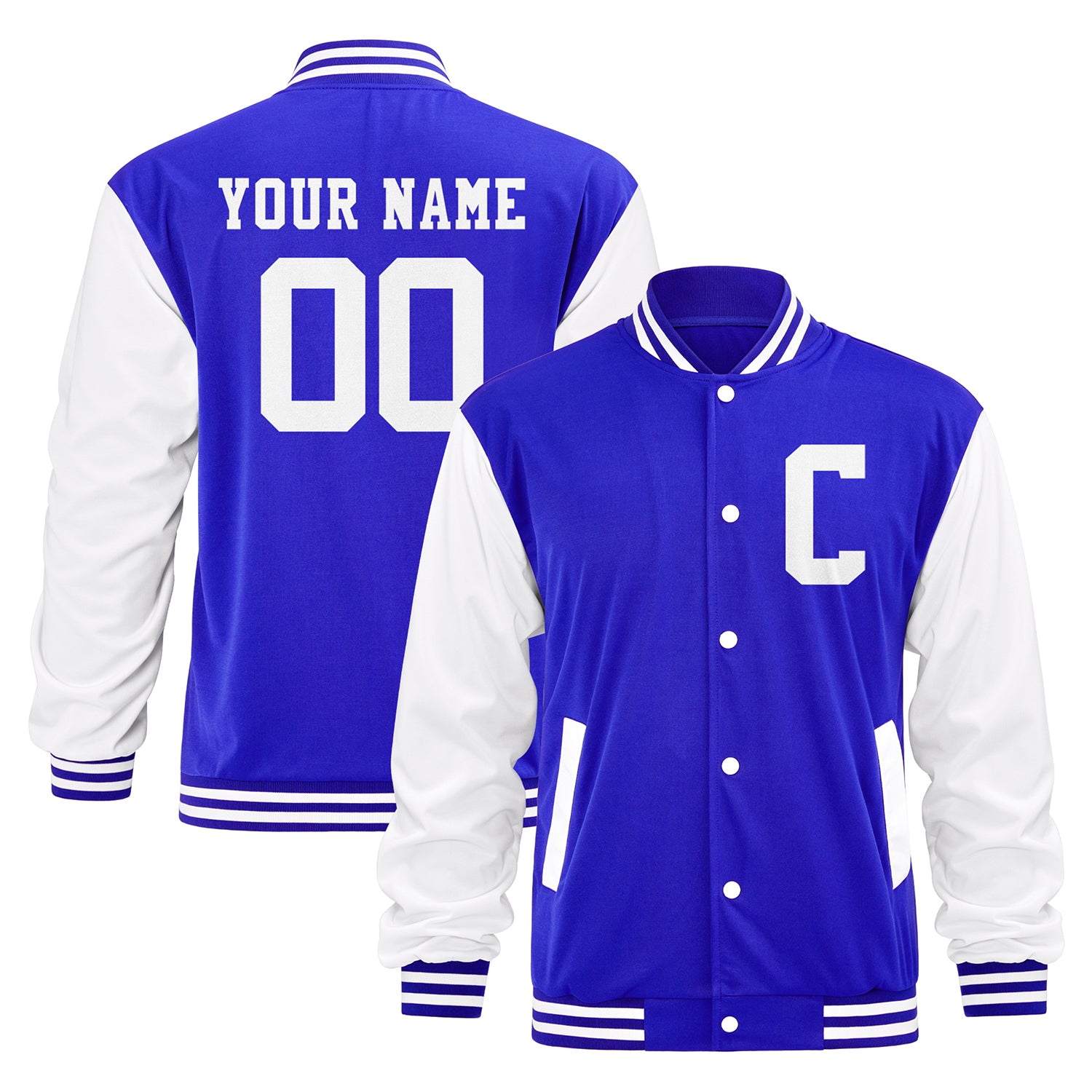 Personalisierte Varsity-Letterman-Jacke — Monogramm-Initiale / Name / Nummer hinzufügen