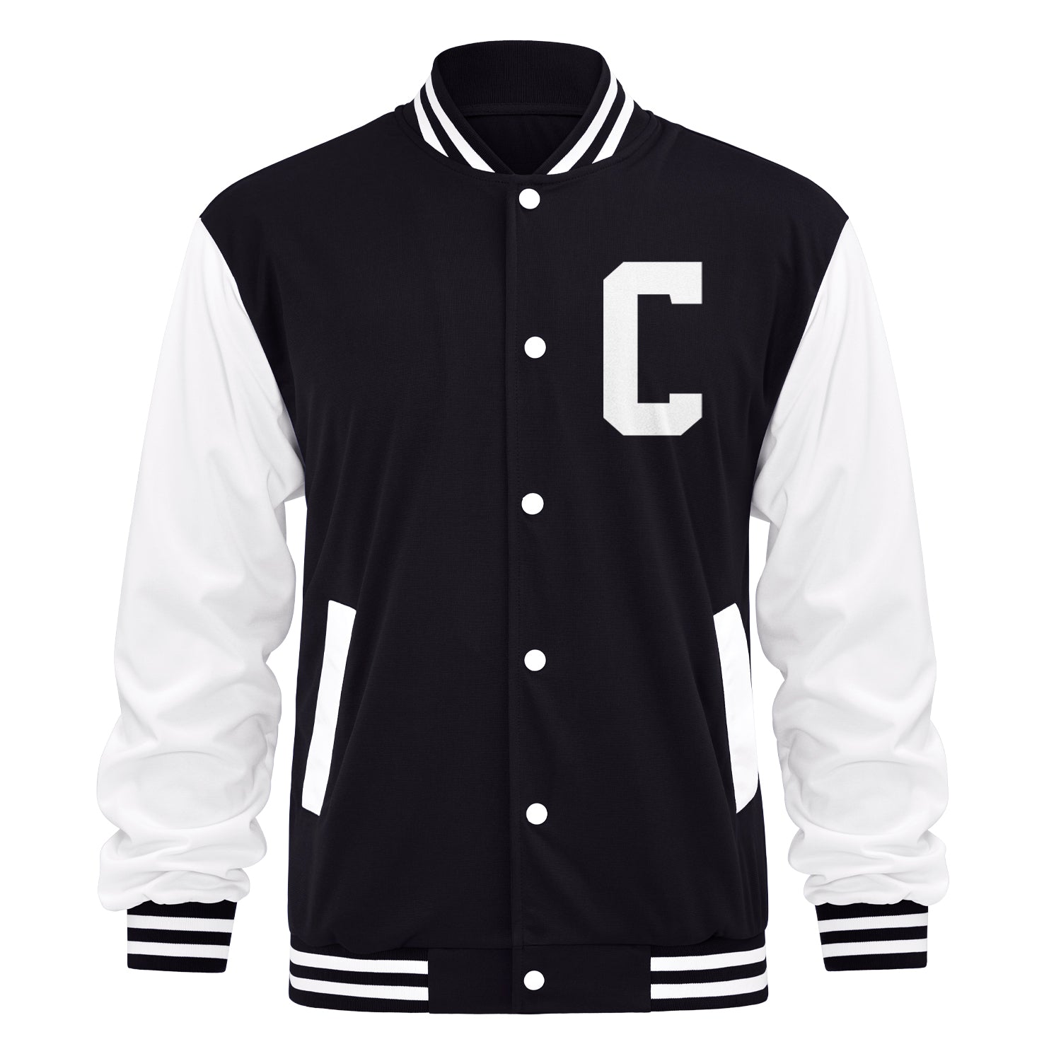 Personalisierte Varsity-Letterman-Jacke — Monogramm-Initiale / Name / Nummer hinzufügen