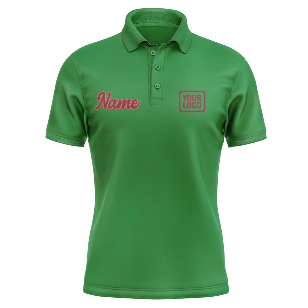 Maßgeschneidertes Smaragdgrün Karmesinrot Polo Shirt