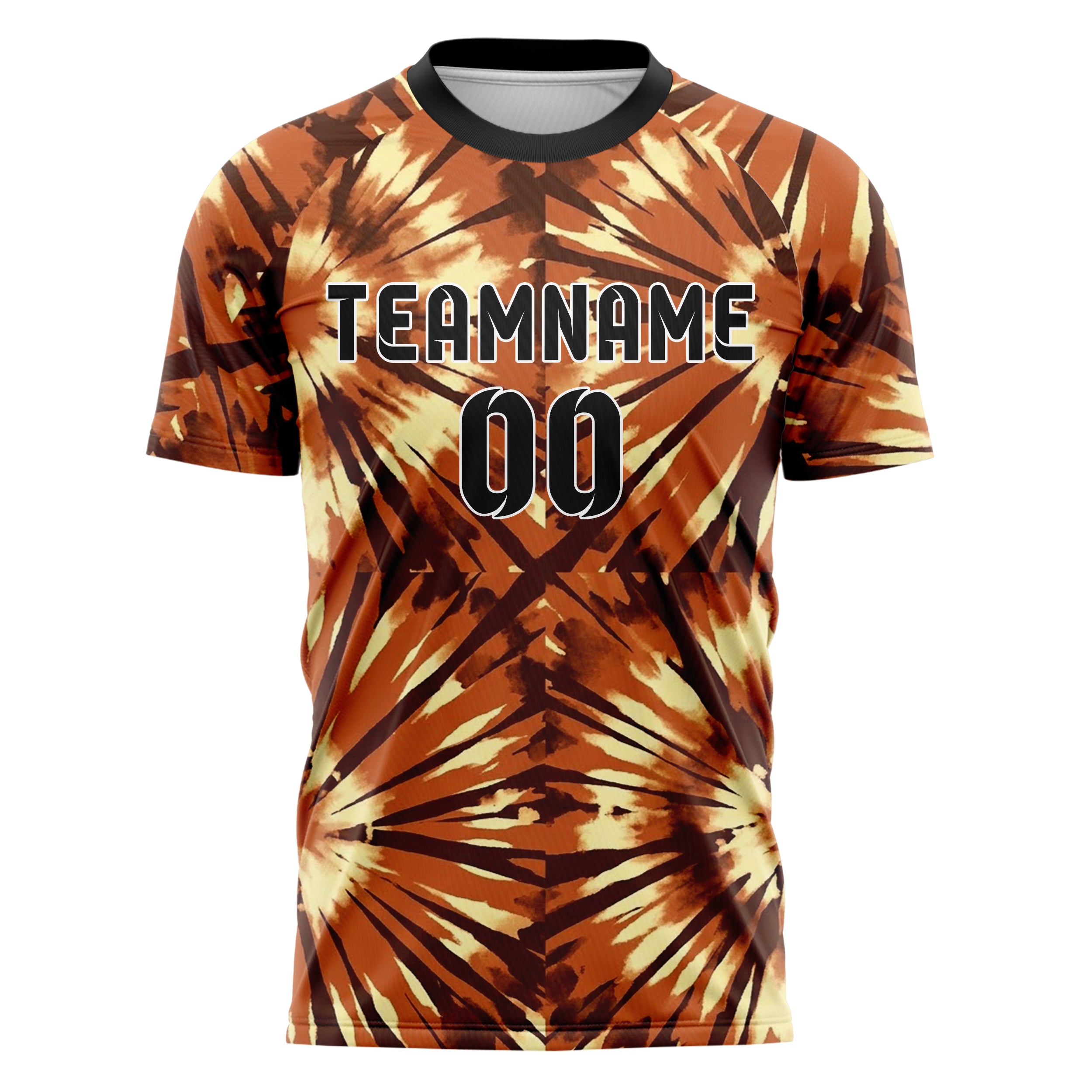 Rost Braun Creme Tie Dye Festival Waschung individuelles Fußballtrikot