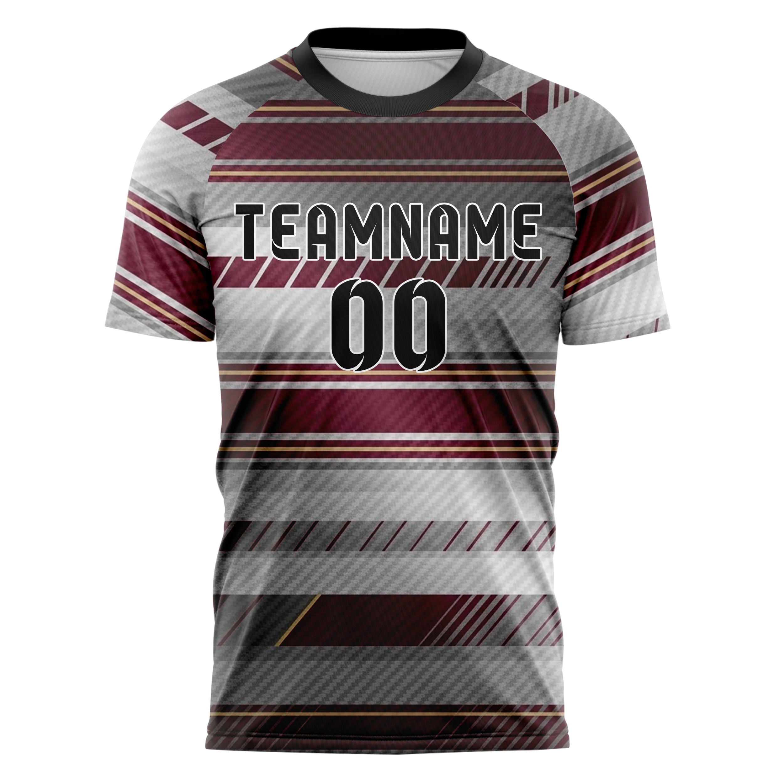 Grau Kastanienbraun Gold Retro Racing Streifen individuelles Fußballtrikot