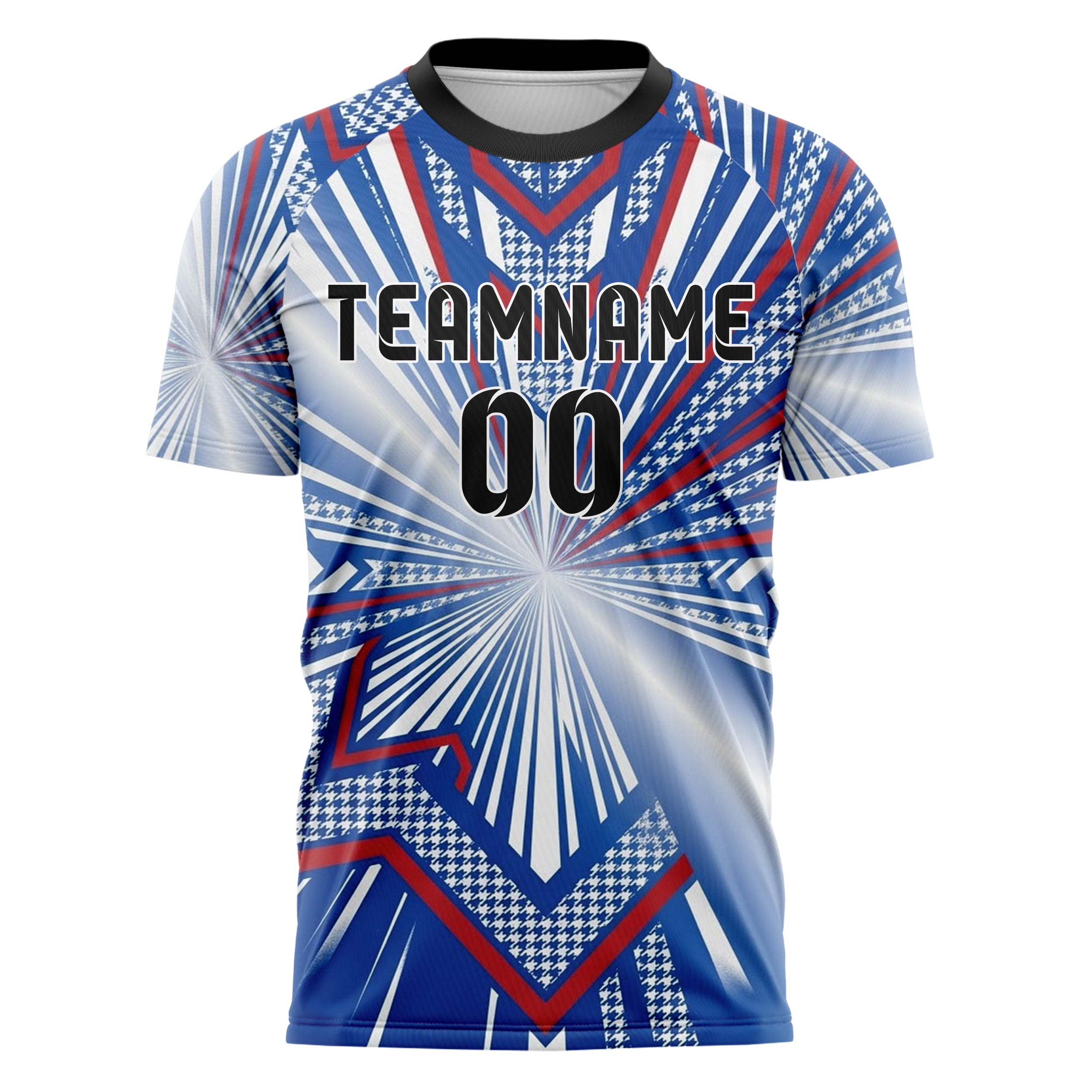Royal Blau Weiß Rot Retro Streifen Heritage individuelles Fußballtrikot