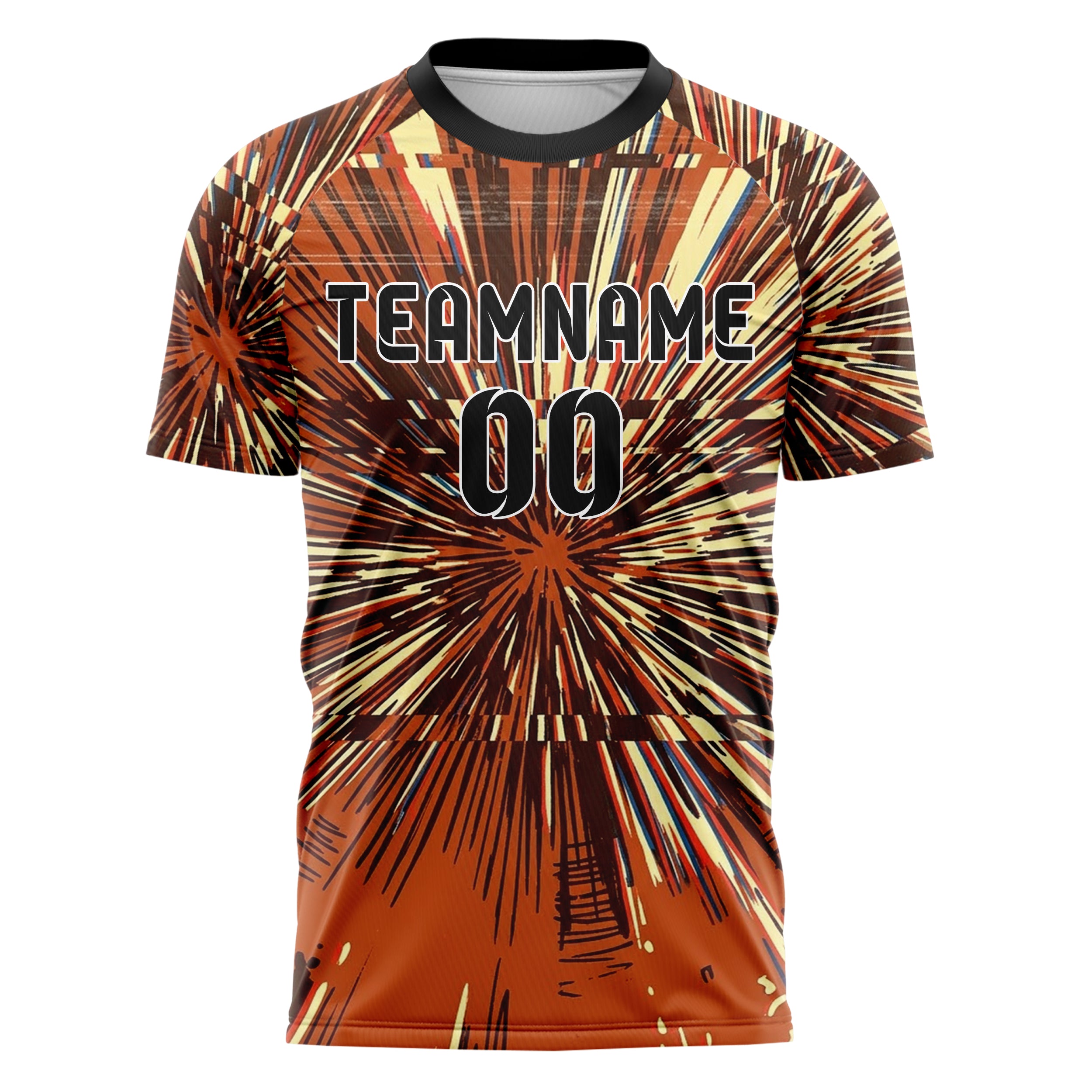 Rost Braun Creme VHS Glitch Retro individuelles Fußballtrikot
