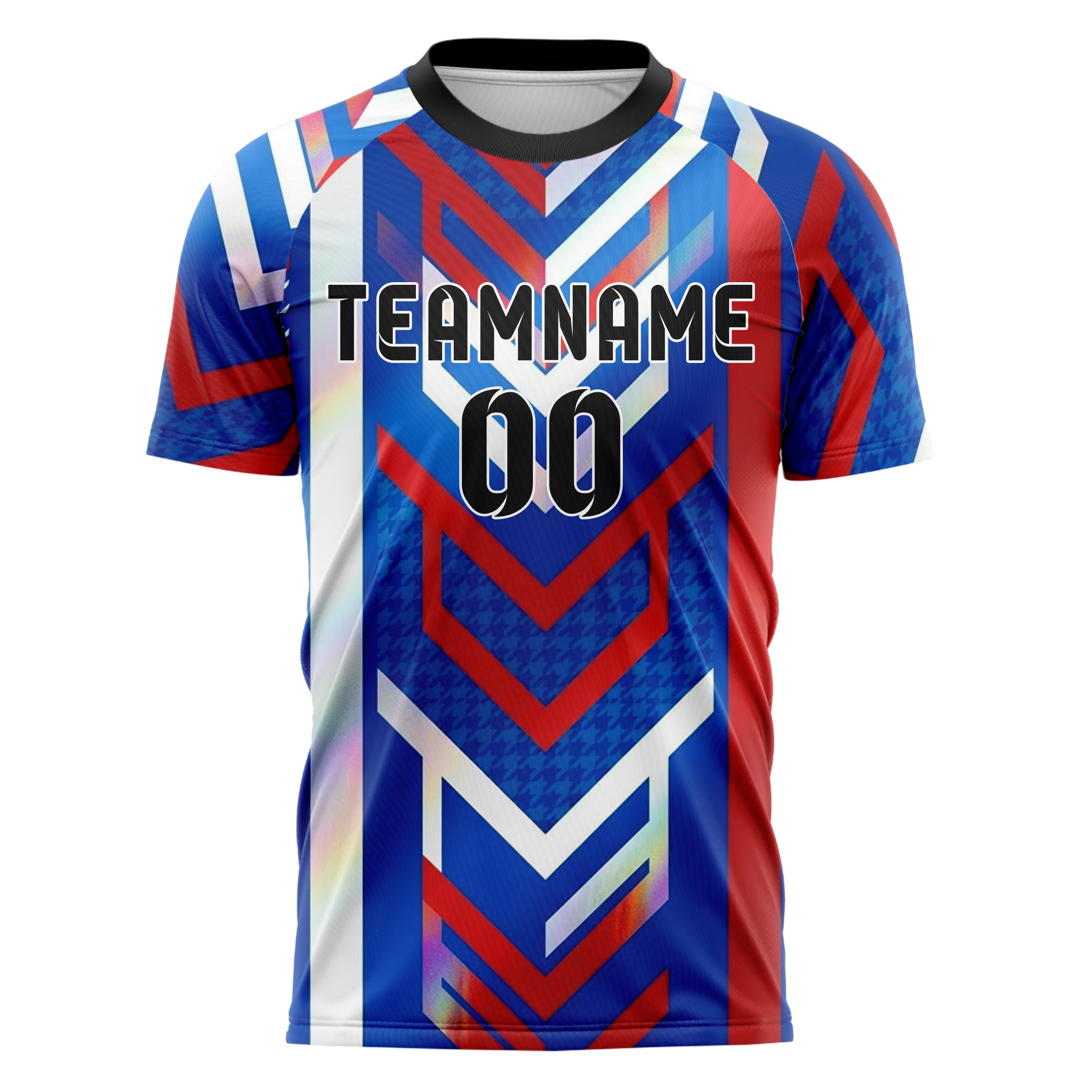 Royal Blau Weiß Rot Retro Streifen Heritage individuelles Fußballtrikot