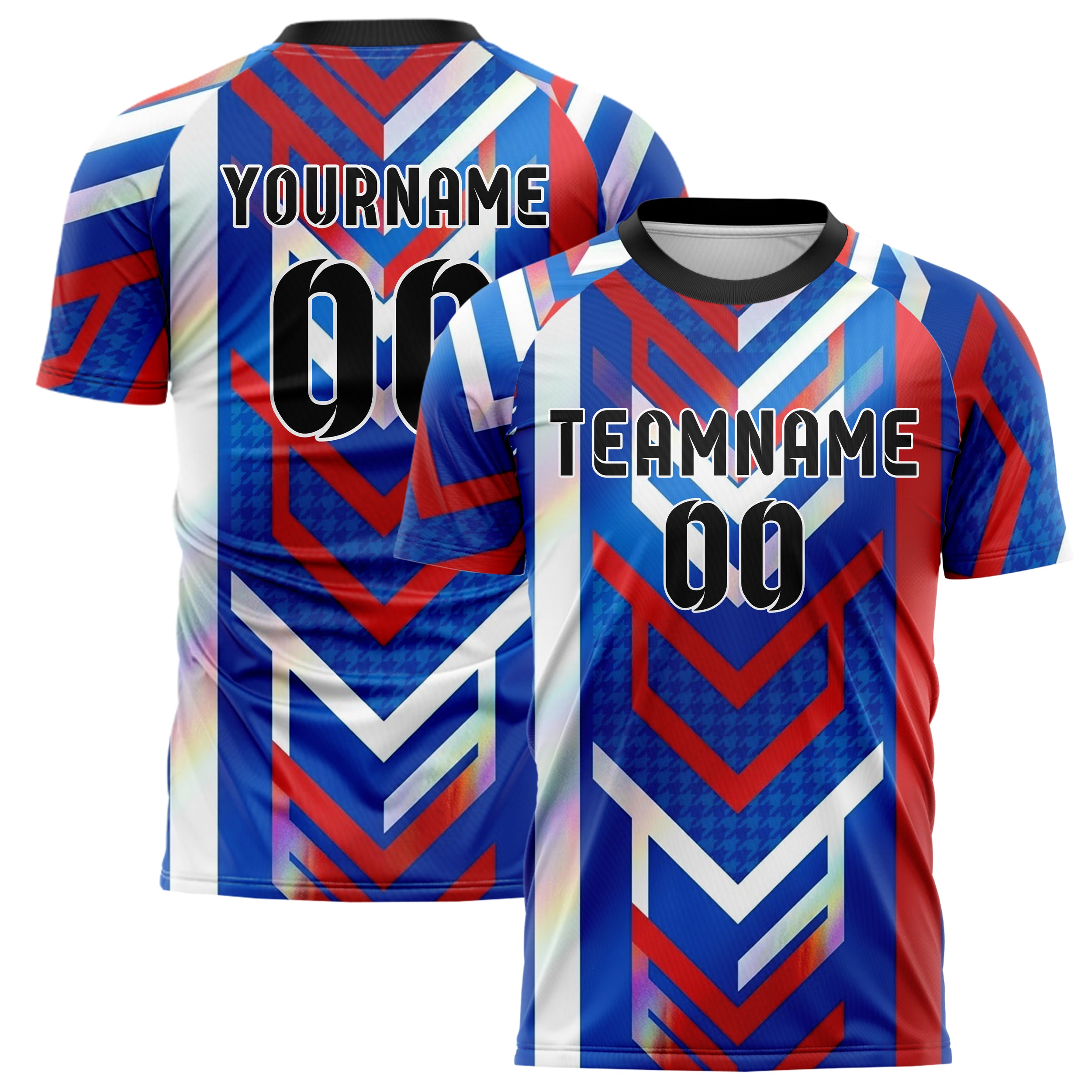 Royal Blau Weiß Rot Retro Streifen Heritage individuelles Fußballtrikot
