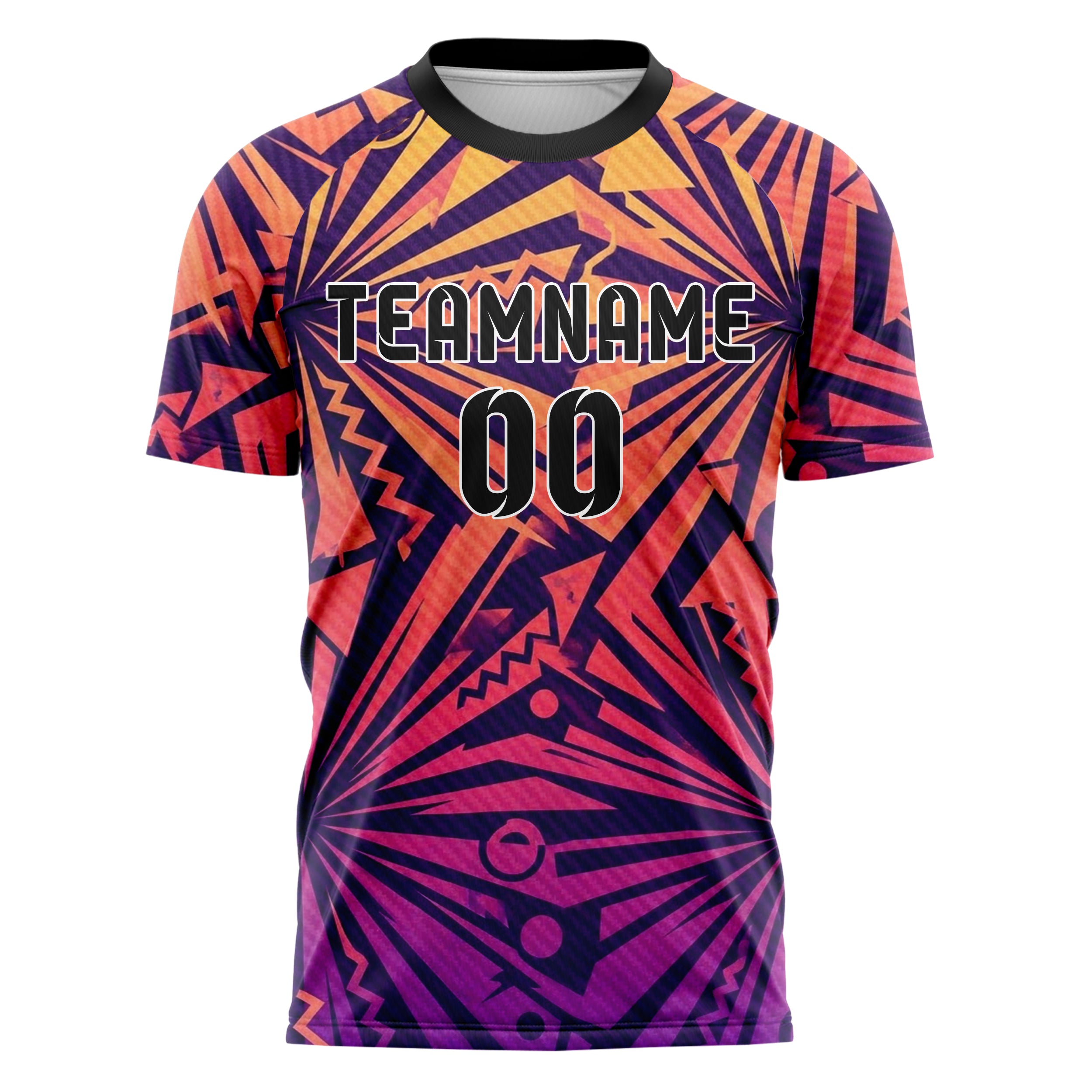 Sonnenuntergang Farbverlauf Warm 90er Jahre Jahre geometrisch Spritzer individuelles Fußballtrikot