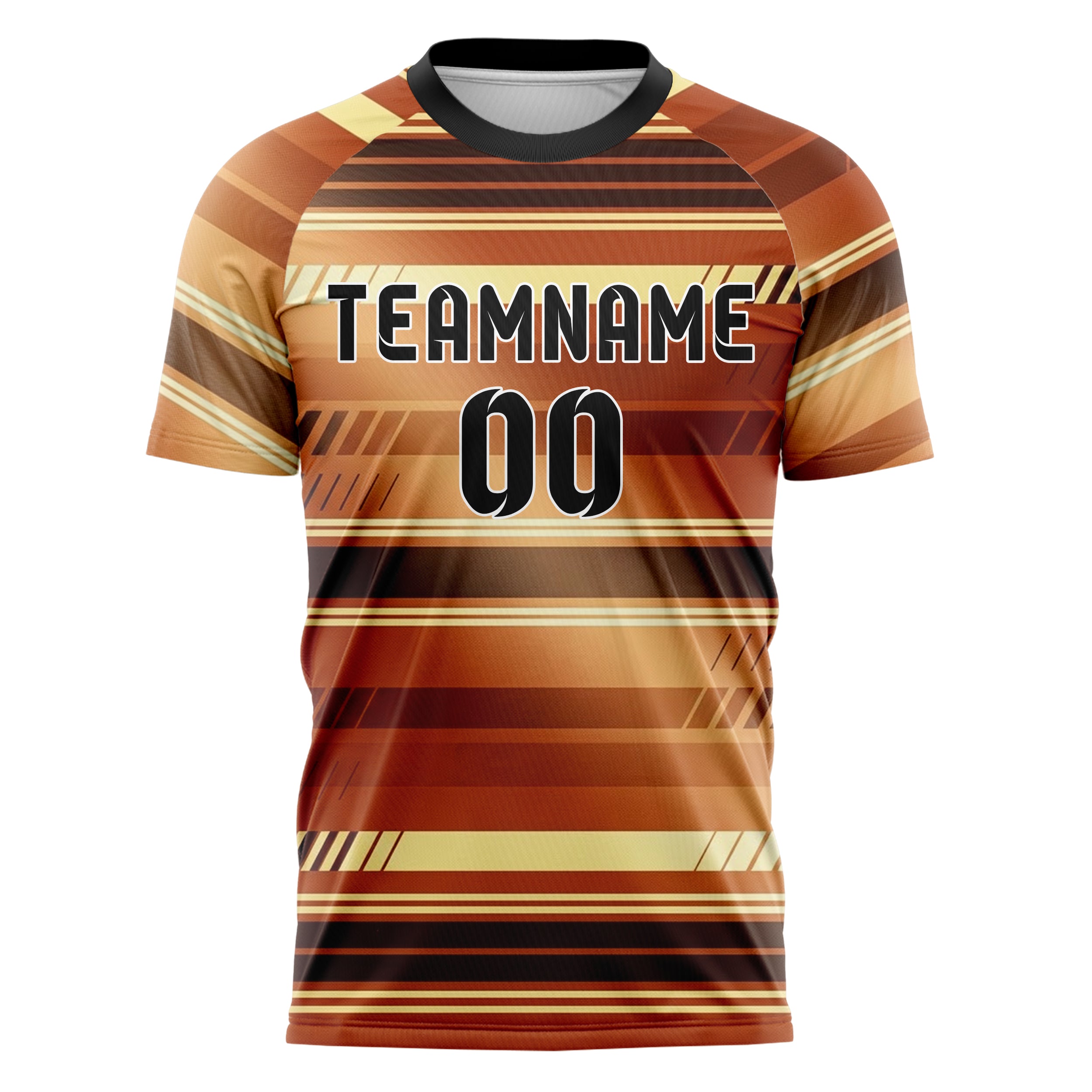 Rost Braun Creme Retro Racing Streifen individuelles Fußballtrikot