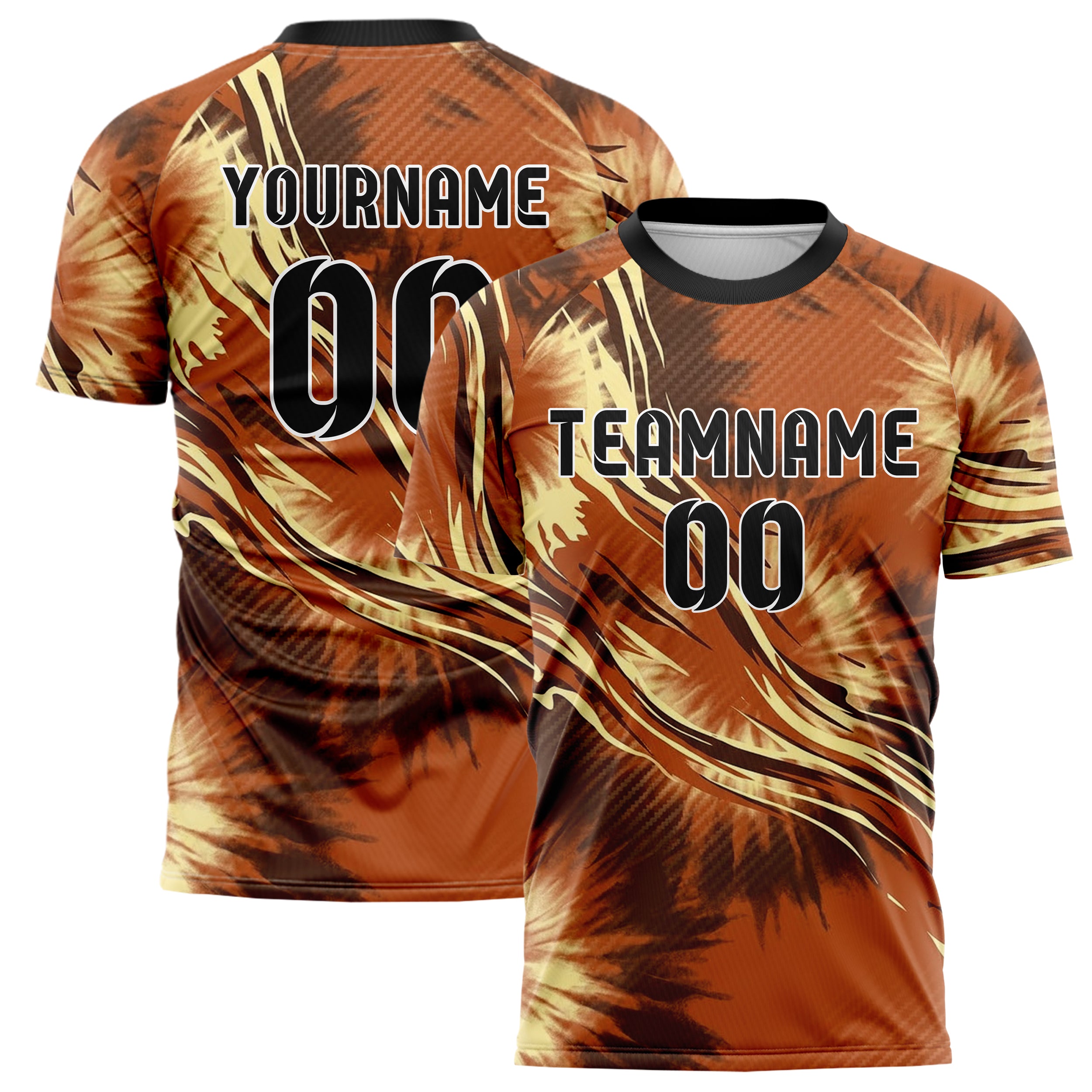 Rost Braun Creme Tie Dye Festival Waschung individuelles Fußballtrikot