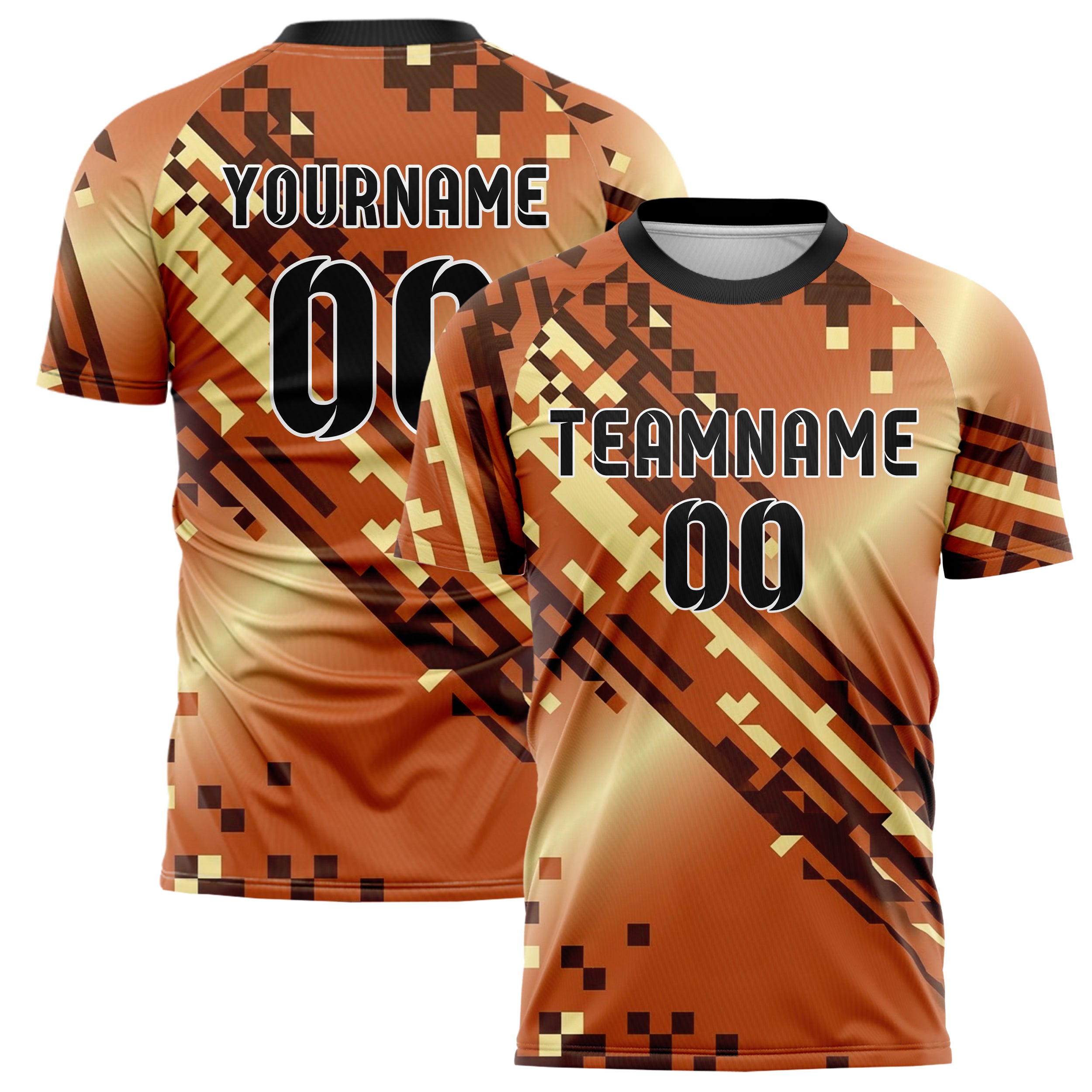Rost Braun Creme Pixel Kunst 8 Bit individuelles Fußballtrikot