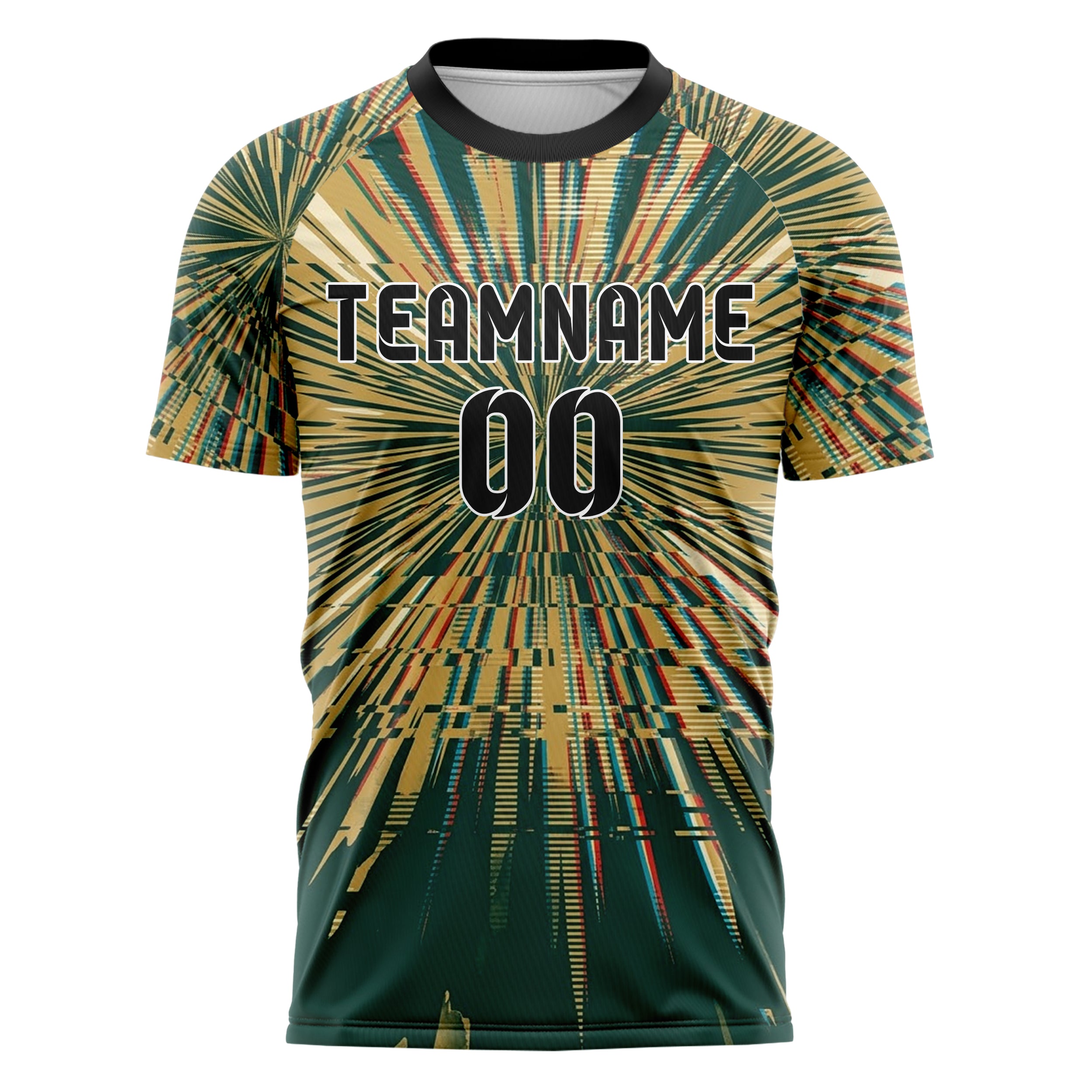 Jade Gold Creme VHS Glitch Retro individuelles Fußballtrikot
