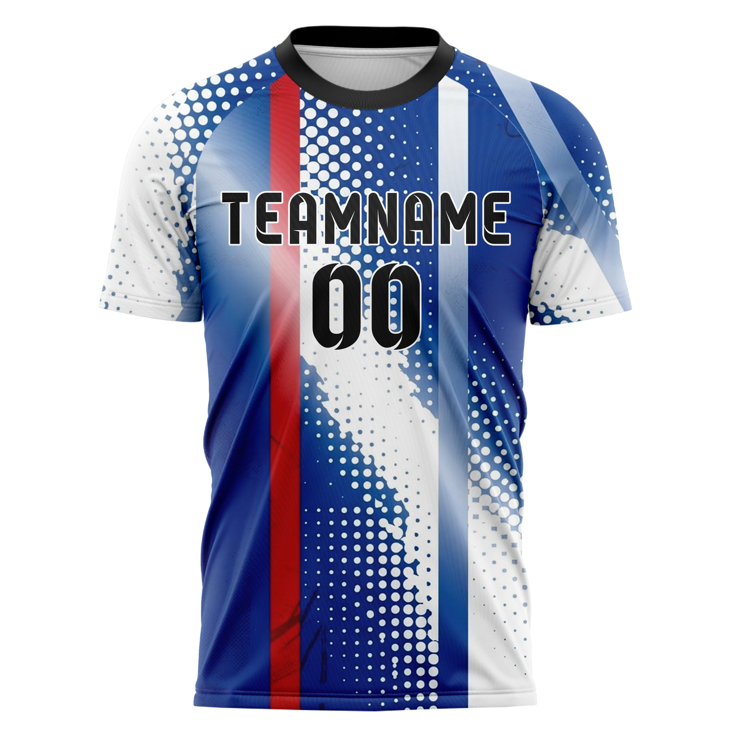 Royal Blau Weiß Rot Halbton Farbverlauf Pop individuelles Fußballtrikot