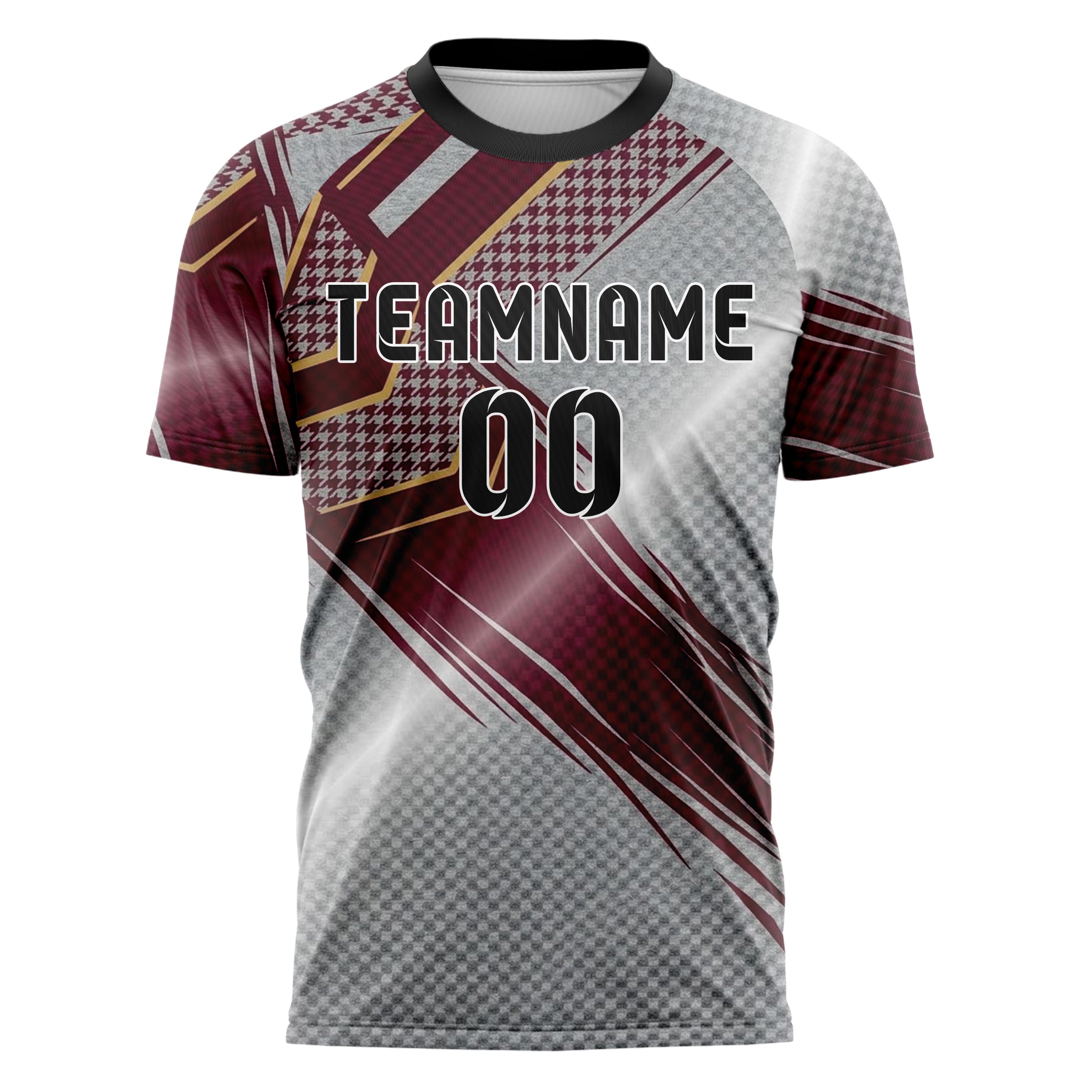 Grau Kastanienbraun Gold Retro Streifen Heritage individuelles Fußballtrikot