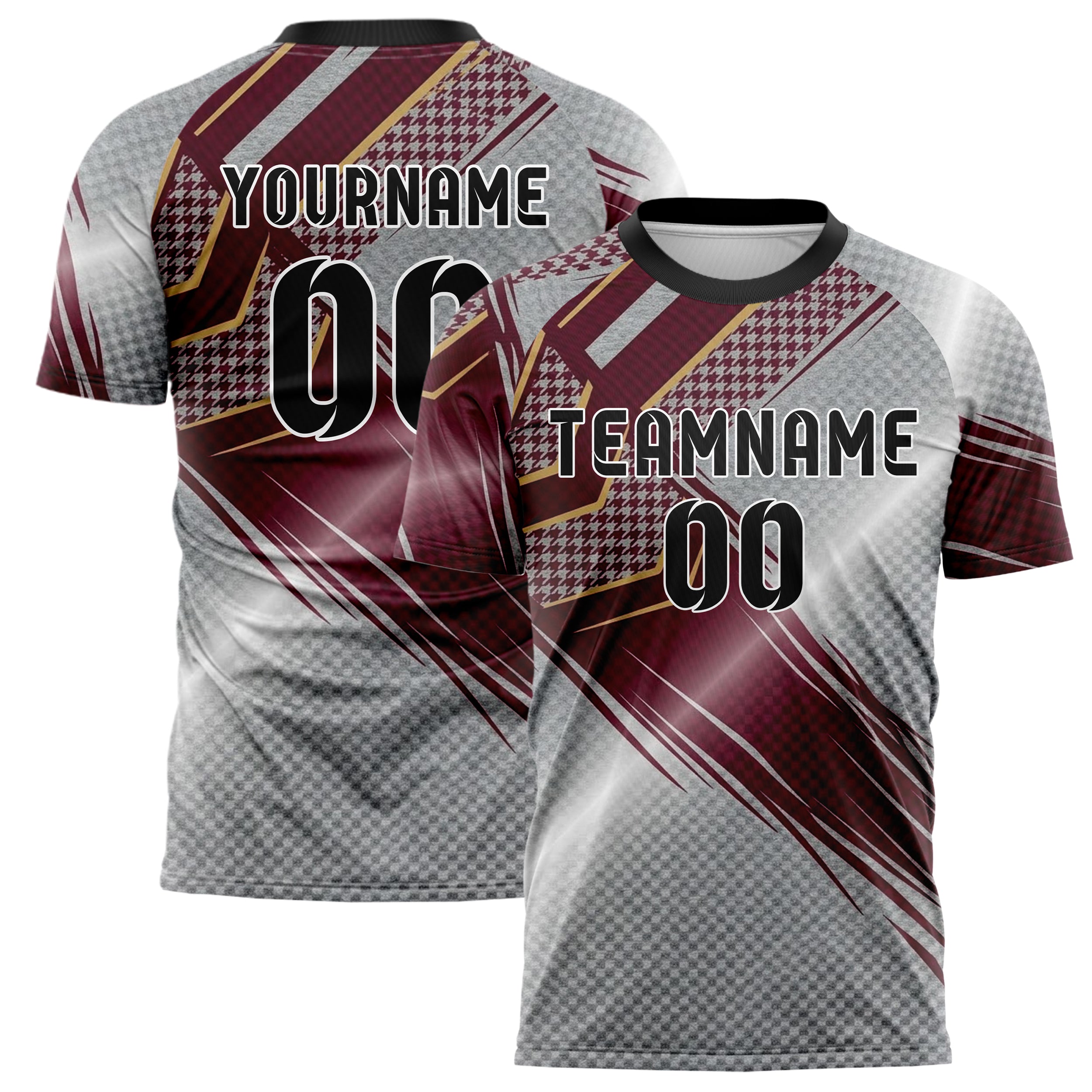 Grau Kastanienbraun Gold Retro Streifen Heritage individuelles Fußballtrikot