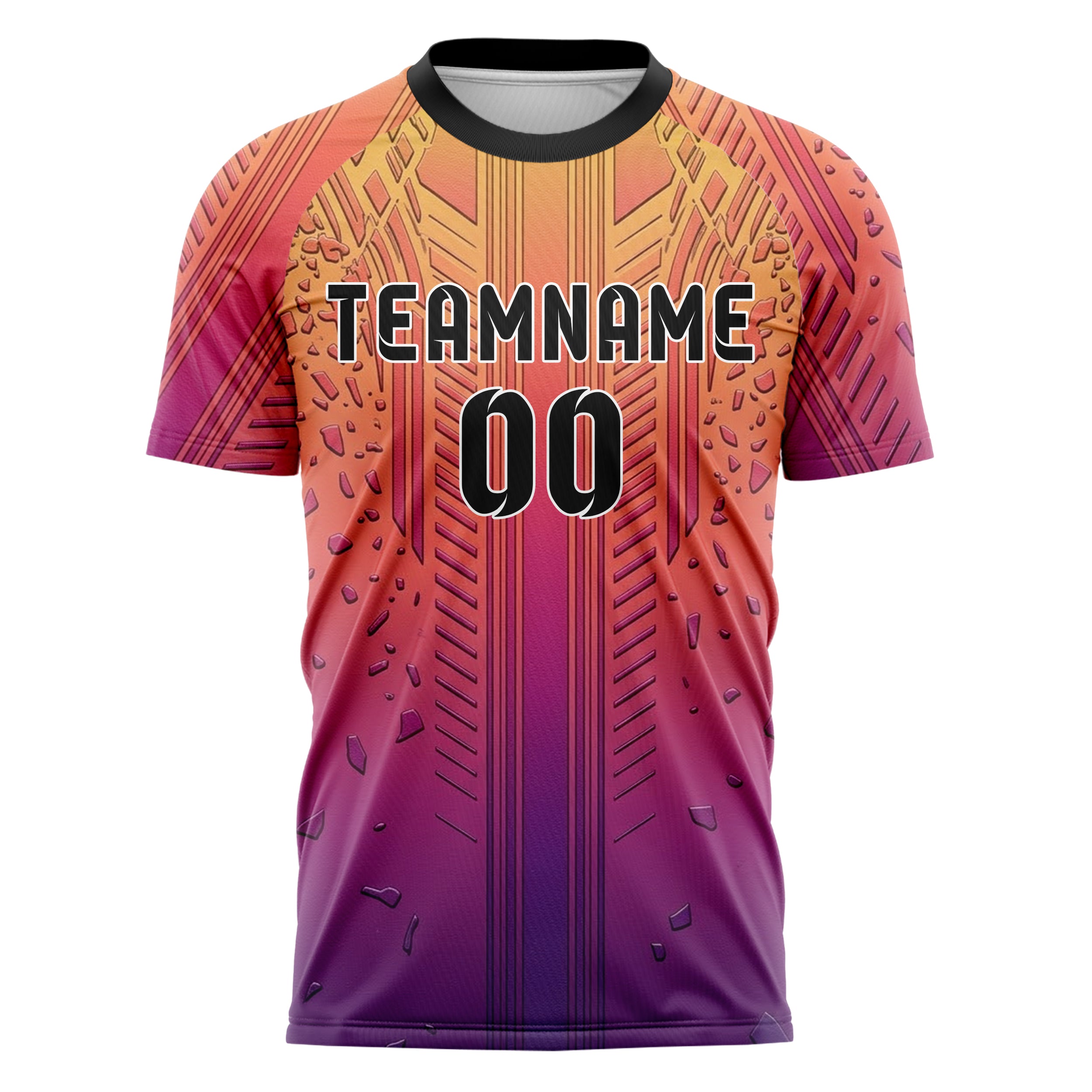 Sonnenuntergang Farbverlauf Warm Retro Racing Streifen individuelles Fußballtrikot