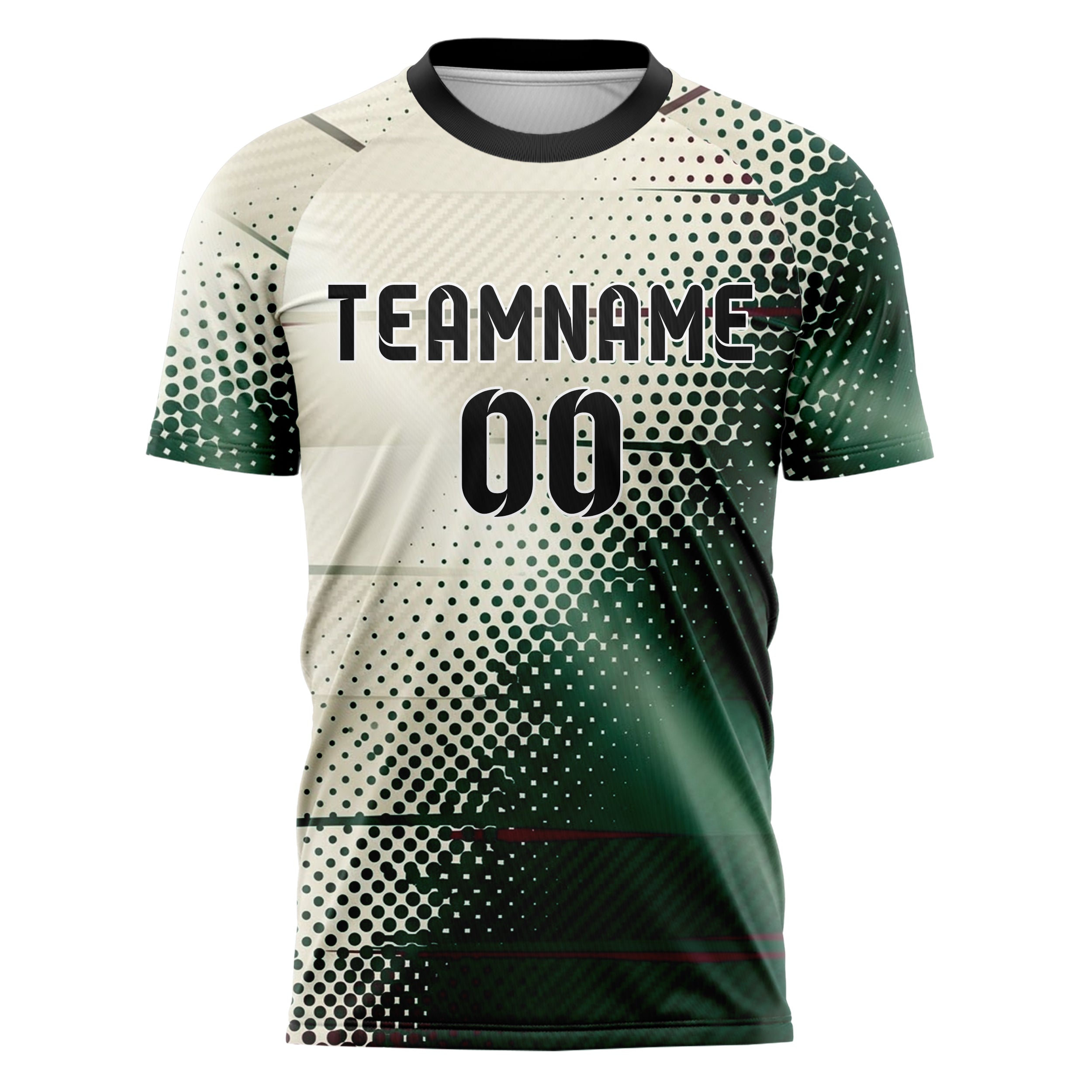 Waldgrün Bordeauxrot Creme Halbton Farbverlauf Pop individuelles Fußballtrikot