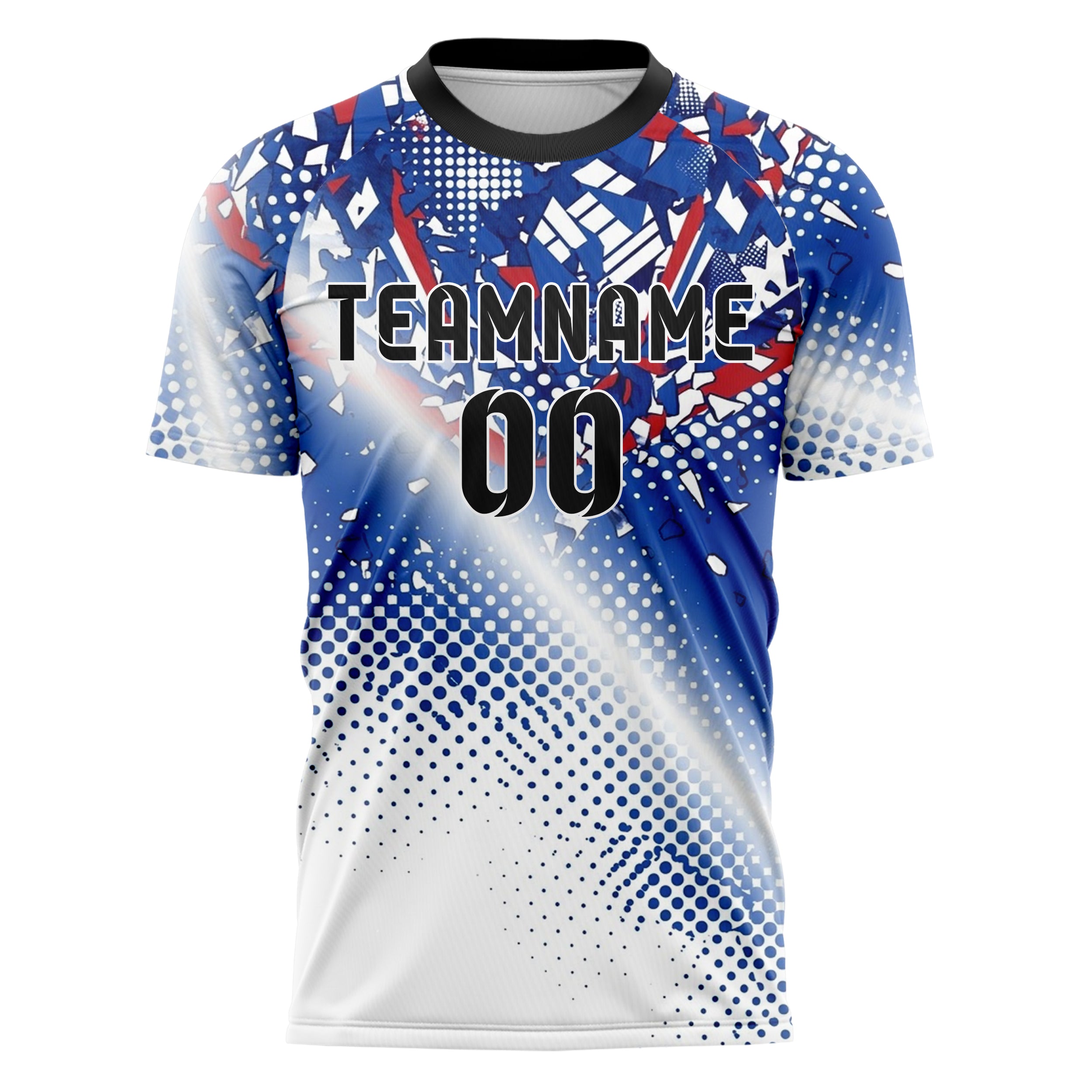 Royal Blau Weiß Rot Halbton Farbverlauf Pop individuelles Fußballtrikot