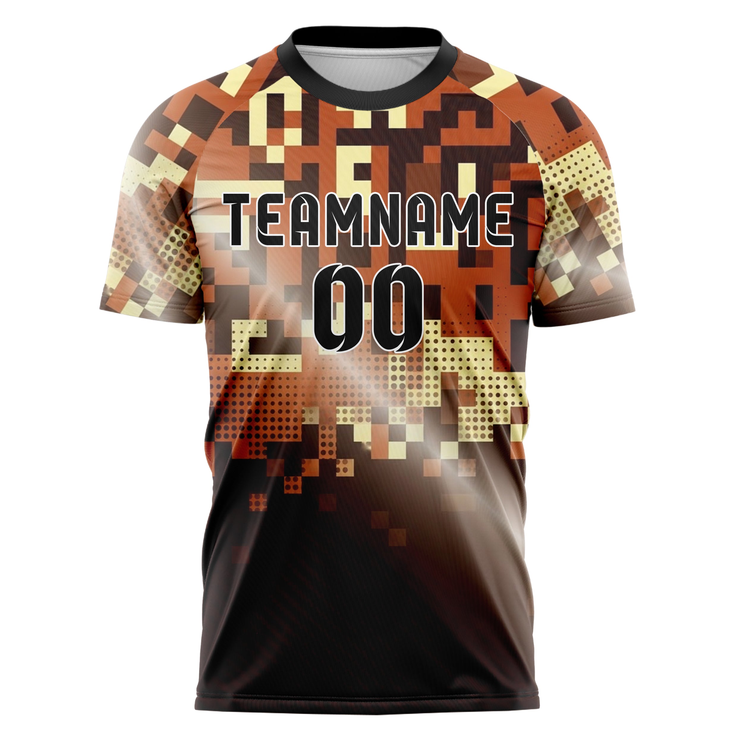 Rost Braun Creme Pixel Kunst 8 Bit individuelles Fußballtrikot