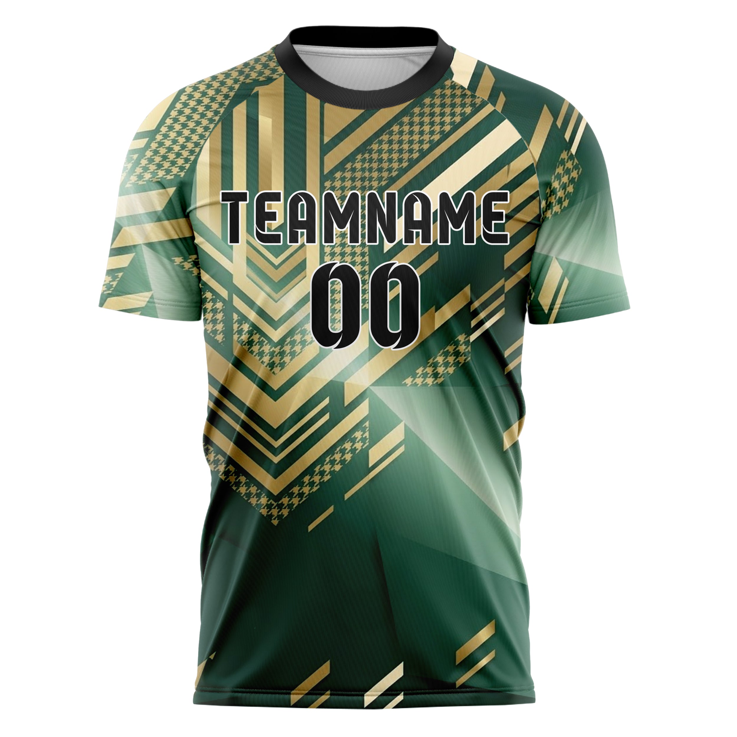 Jade Gold Creme Retro Streifen Heritage individuelles Fußballtrikot