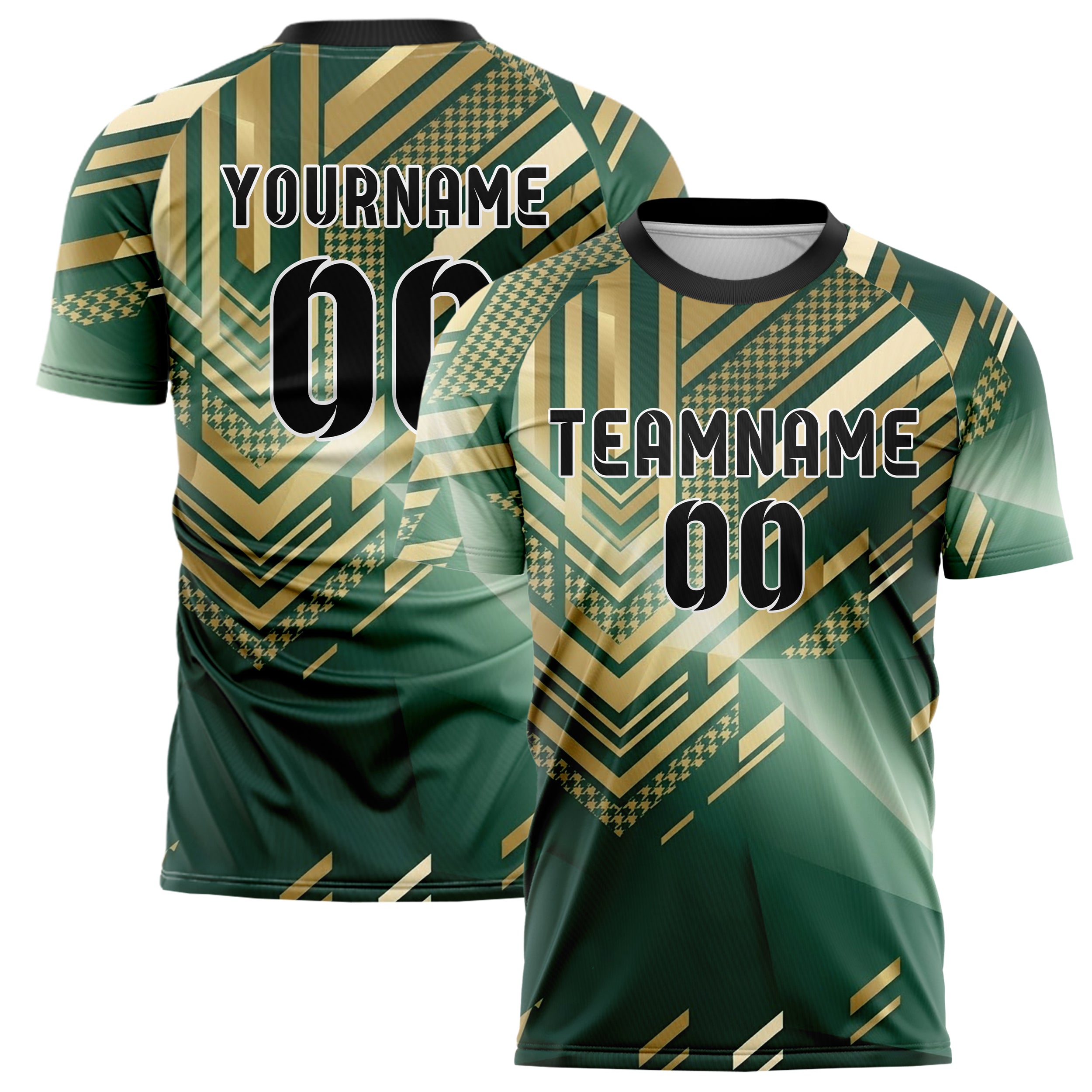 Jade Gold Creme Retro Streifen Heritage individuelles Fußballtrikot