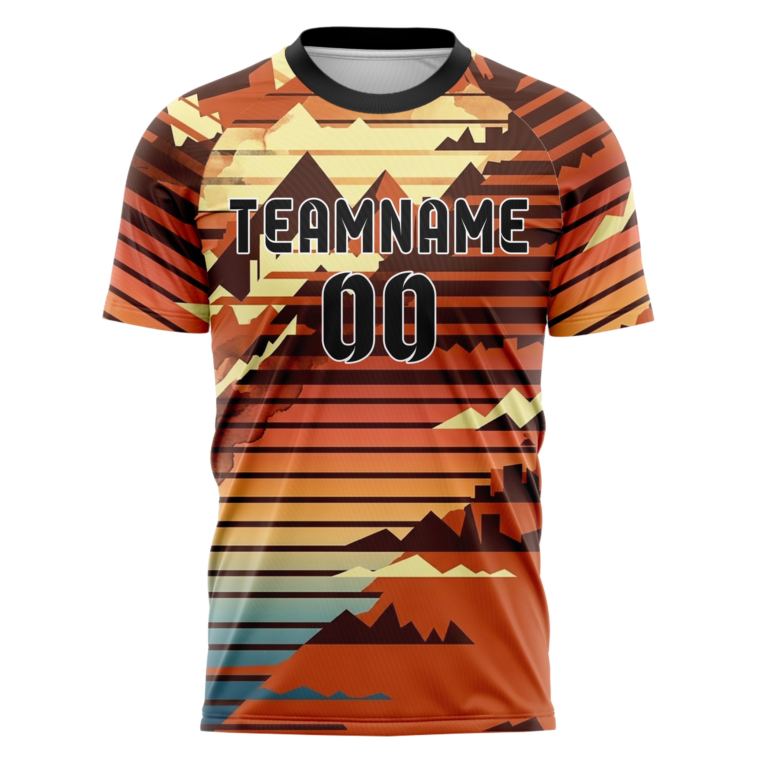 Rost Braun Creme Retro Sonnenuntergang Farbverlauf individuelles Fußballtrikot