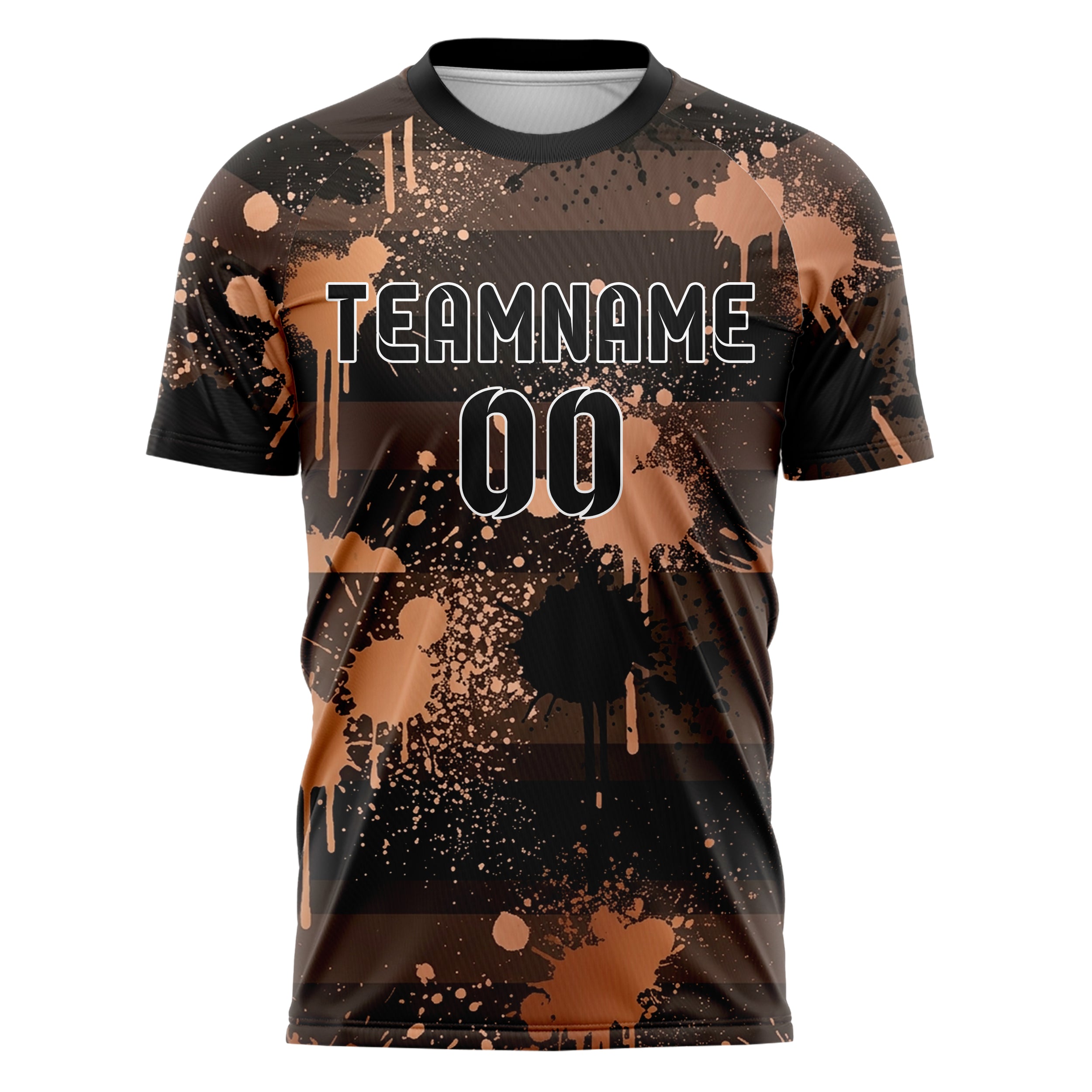 Kupfer Schwarz Roségold Farbspritzer Explosion individuelles Fußballtrikot