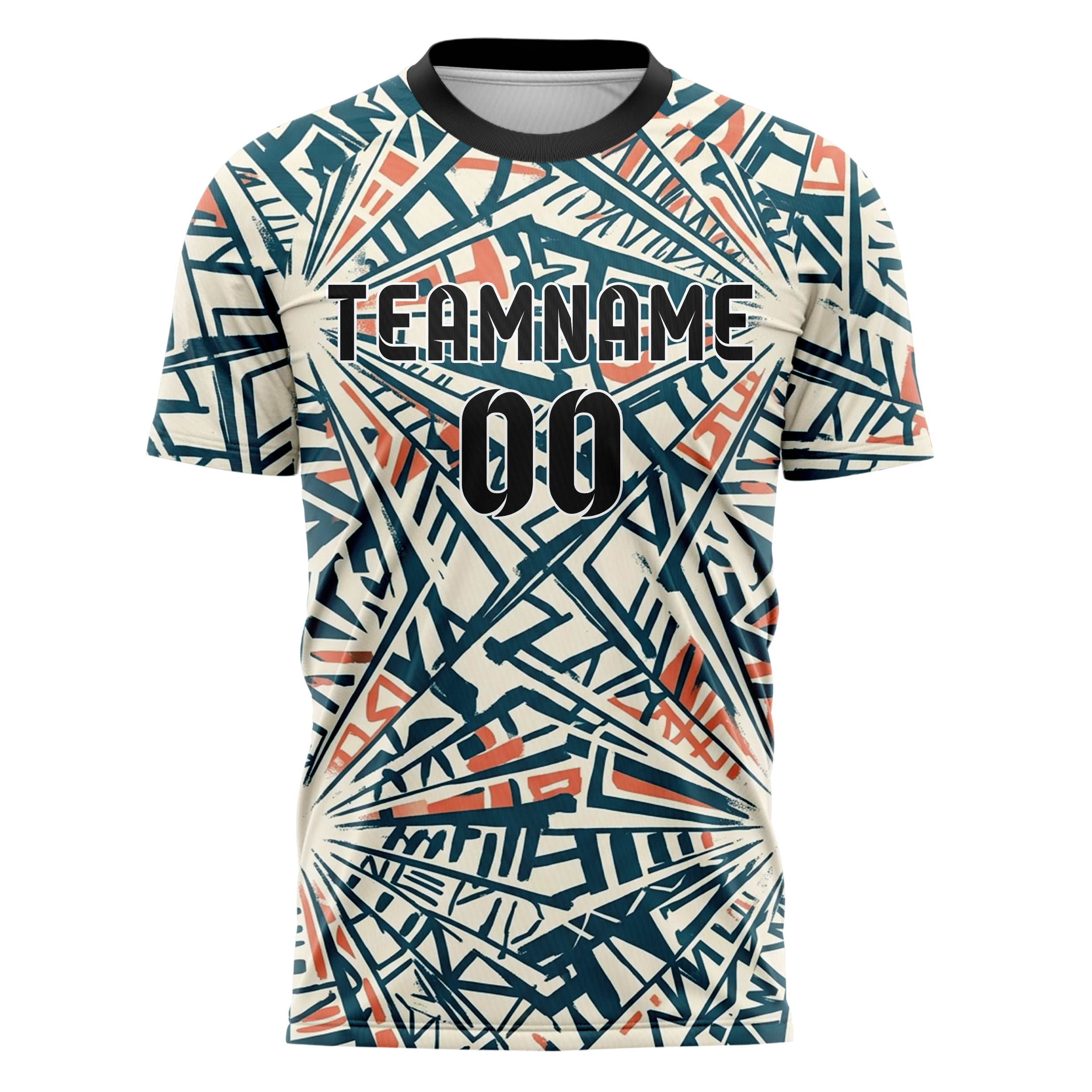 Weiß Petrol Koralle Schablonen Layer Collage individuelles Fußballtrikot