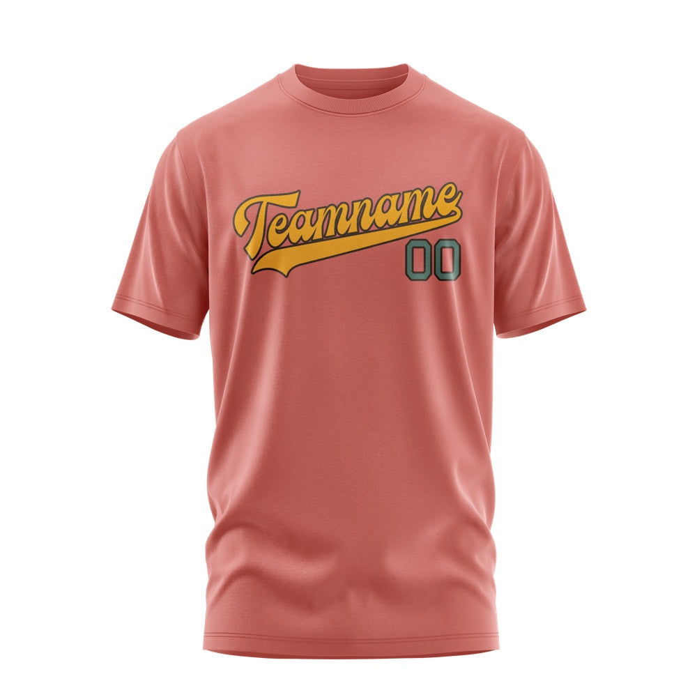 Maßgeschneidertes Kupferrose Gelb T-Shirt