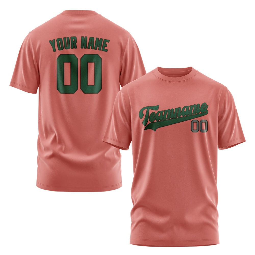 Maßgeschneidertes Kupferrose Moosgrün T-Shirt