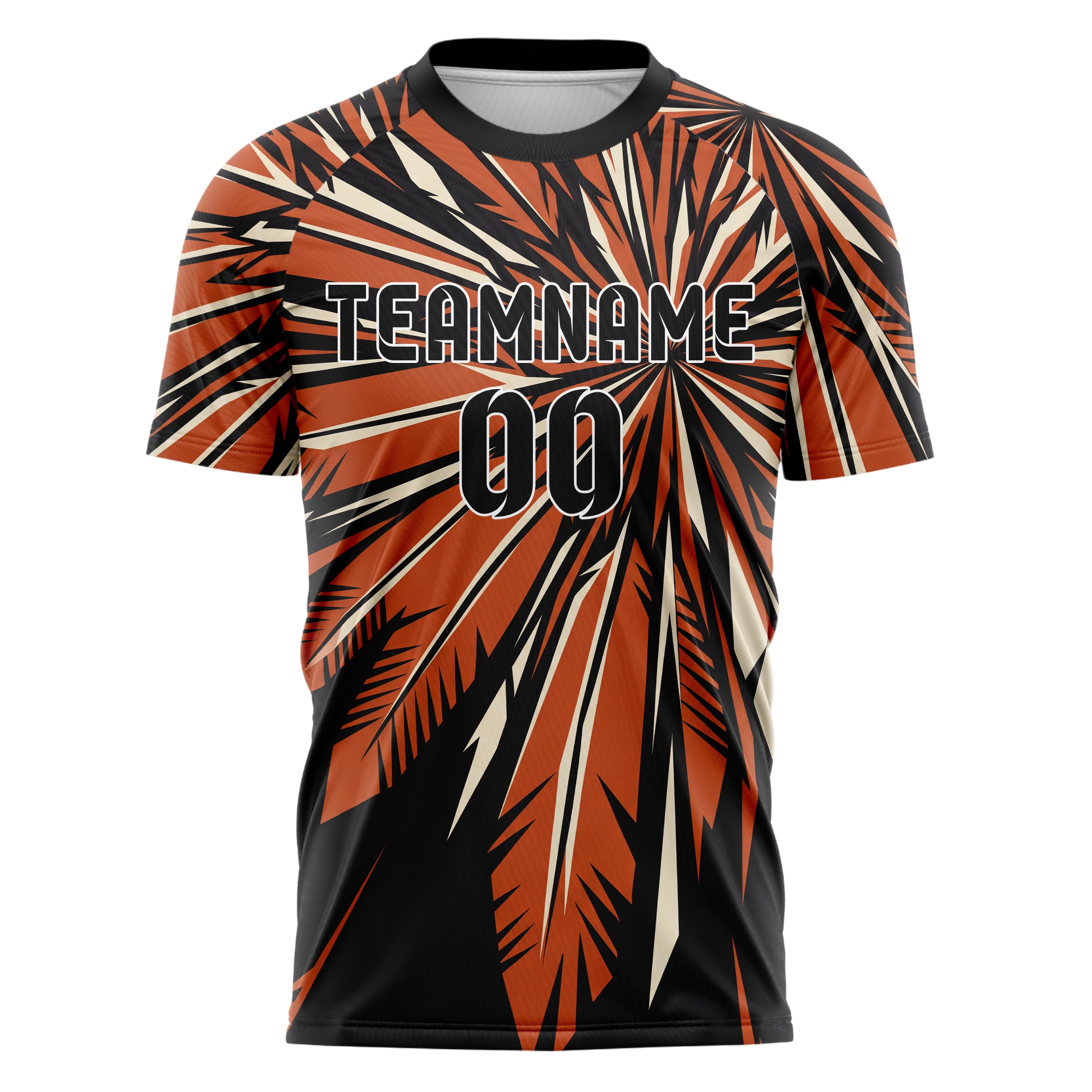 Schwarz Orange Weiß Adler Feder Explosion individuelles Fußballtrikot