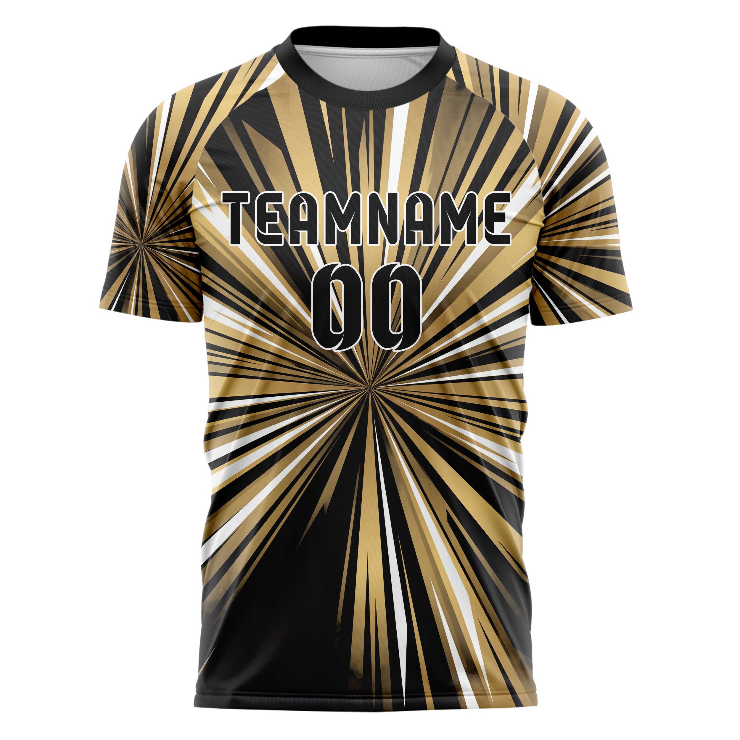 Schwarz Gold Weiß Geschwindigkeit Linien Wirbel individuelles Fußballtrikot