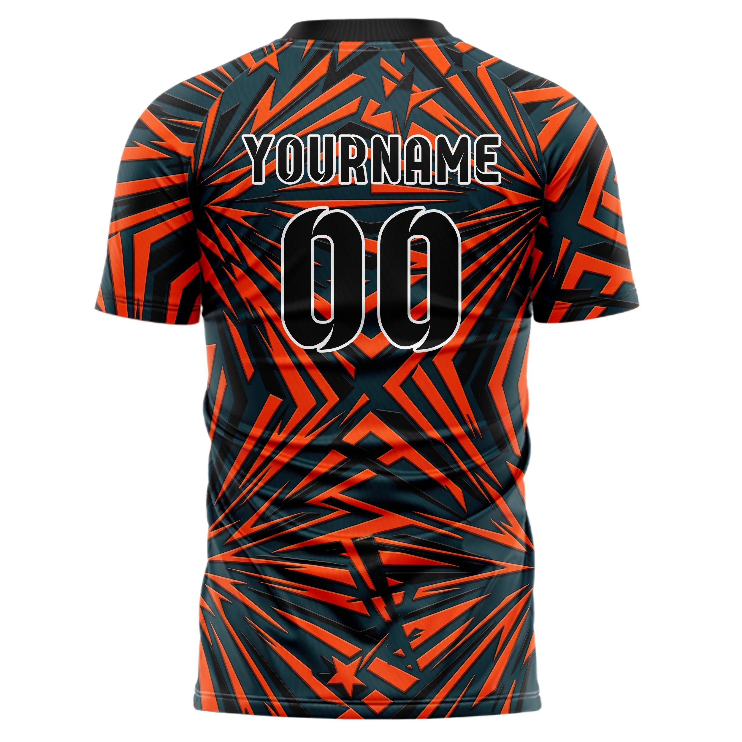 Petrol Orange Schwarz Stern Ausbruch patriotisch individuelles Fußballtrikot