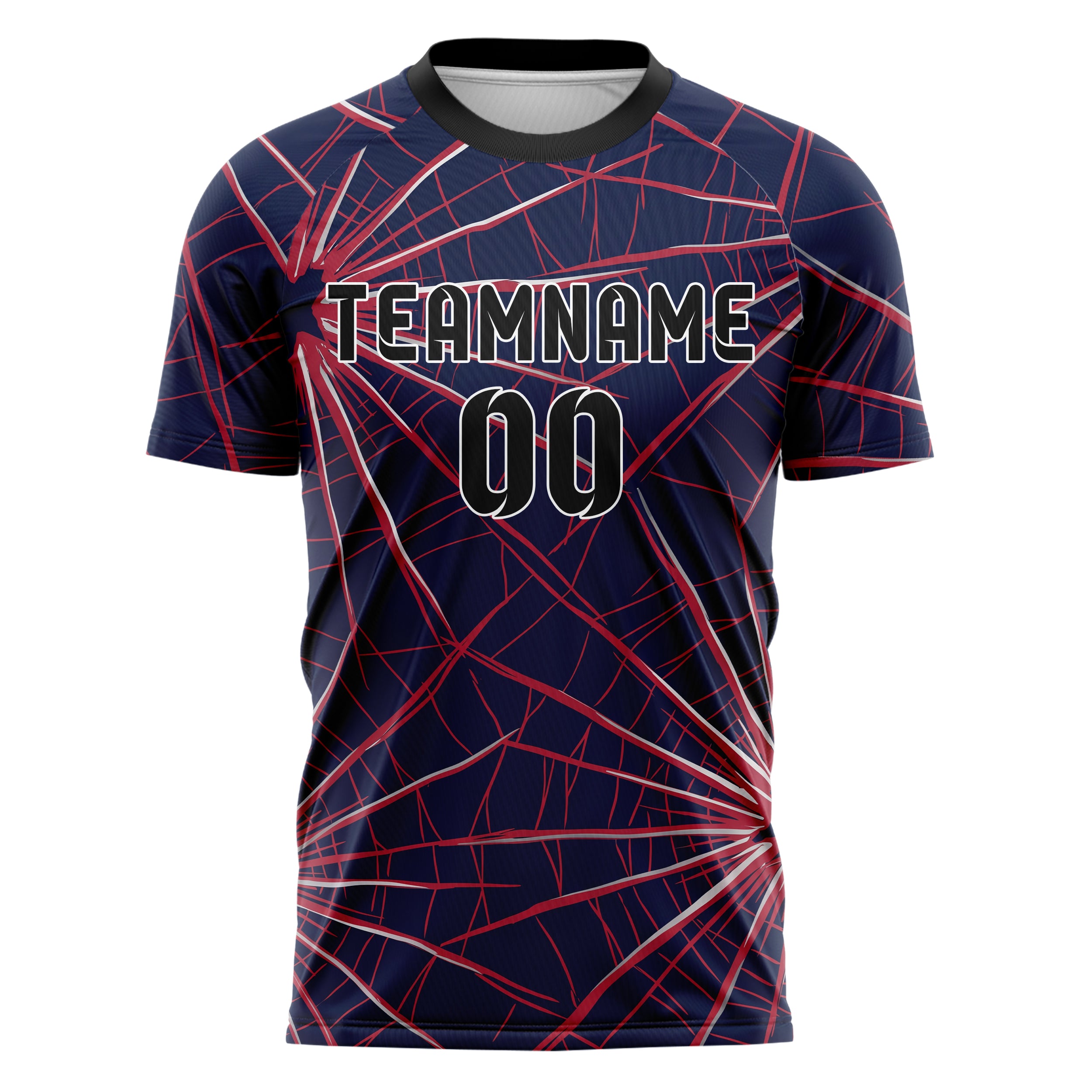 Marineblau Rot Silber zerbrochen Impact individuelles Fußballtrikot