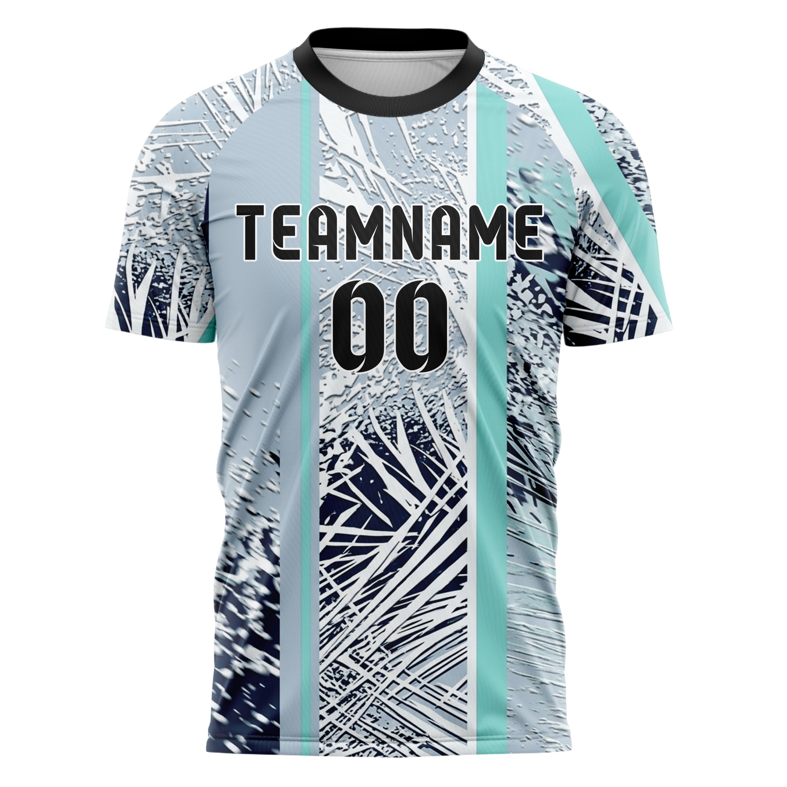 Blasses Graublau Weiß Marineblau Aqua Schneesturm Sichtbarkeit Übergang individuelles Fußballtrikot