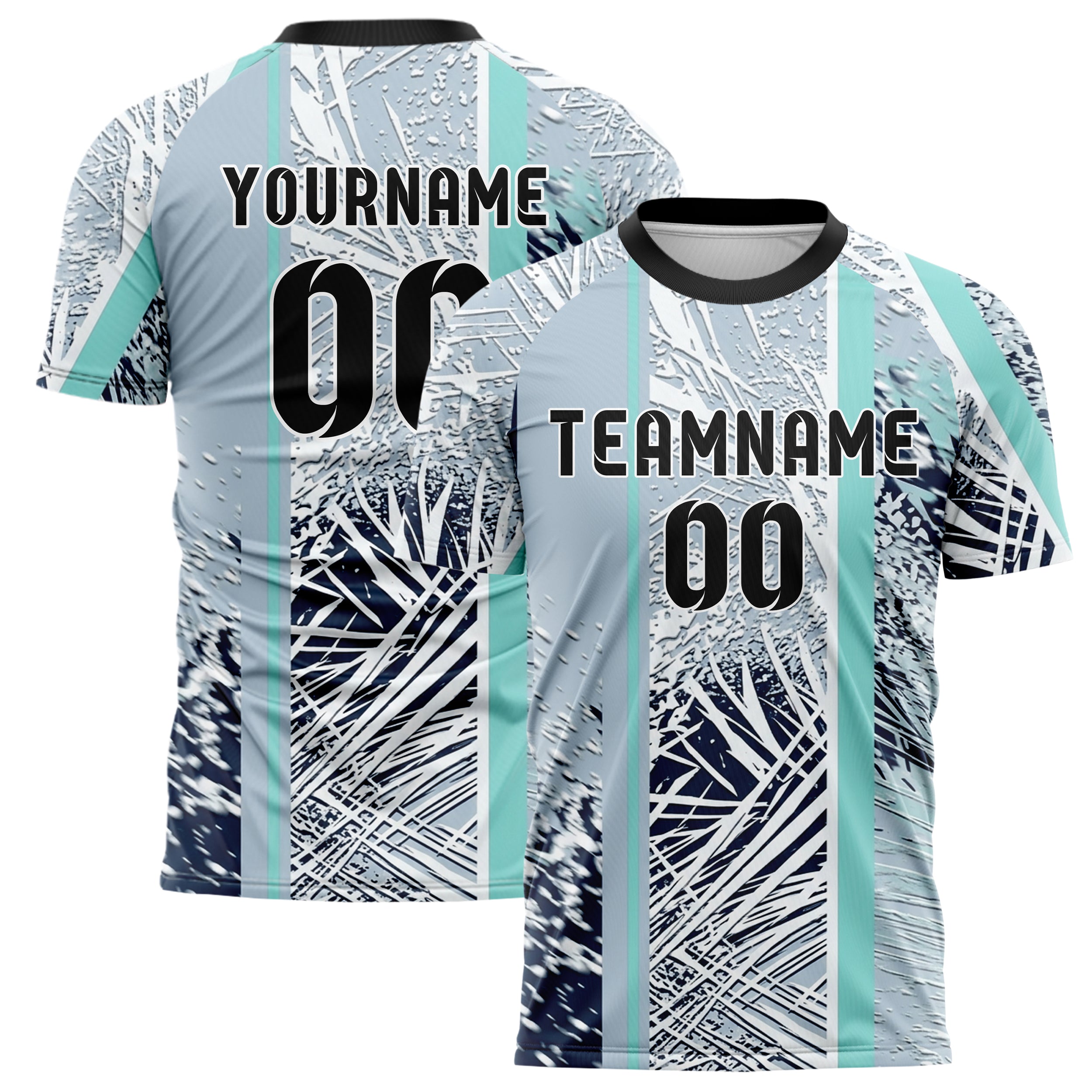 Blasses Graublau Weiß Marineblau Aqua Schneesturm Sichtbarkeit Übergang individuelles Fußballtrikot