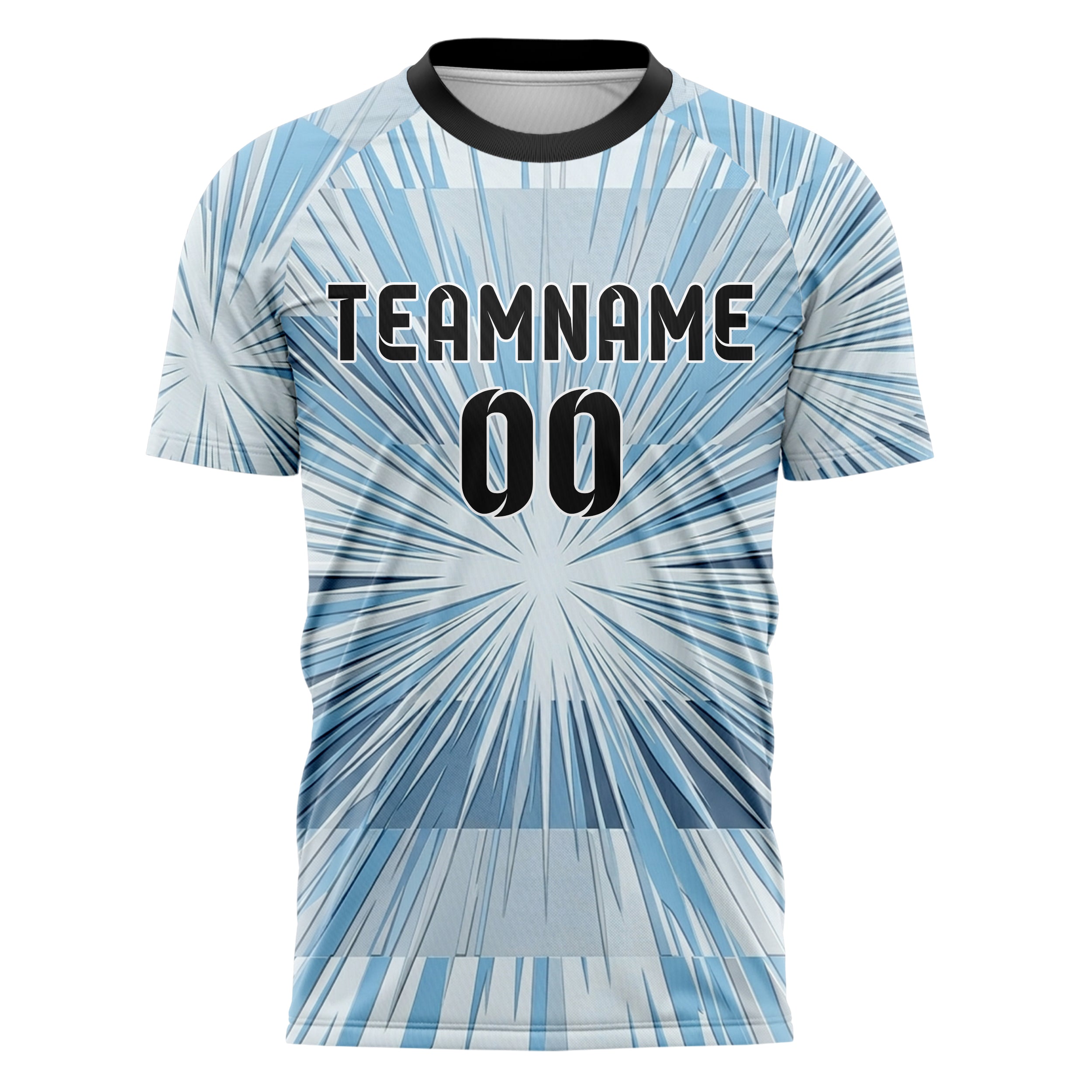 Eisweiß Himmelblau Schiefer Chrom Frost Kristall Ausbruch individuelles Fußballtrikot