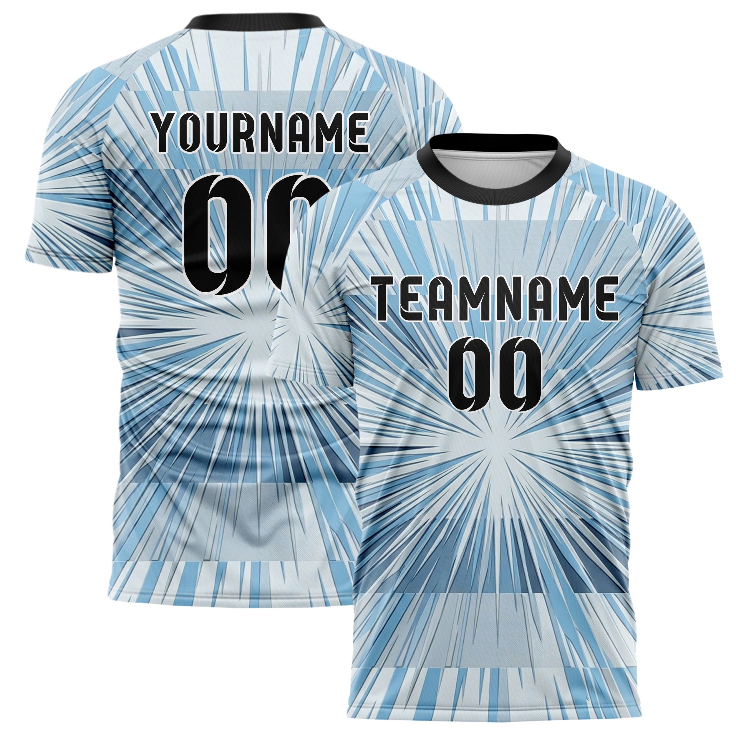 Eisweiß Himmelblau Schiefer Chrom Frost Kristall Ausbruch individuelles Fußballtrikot