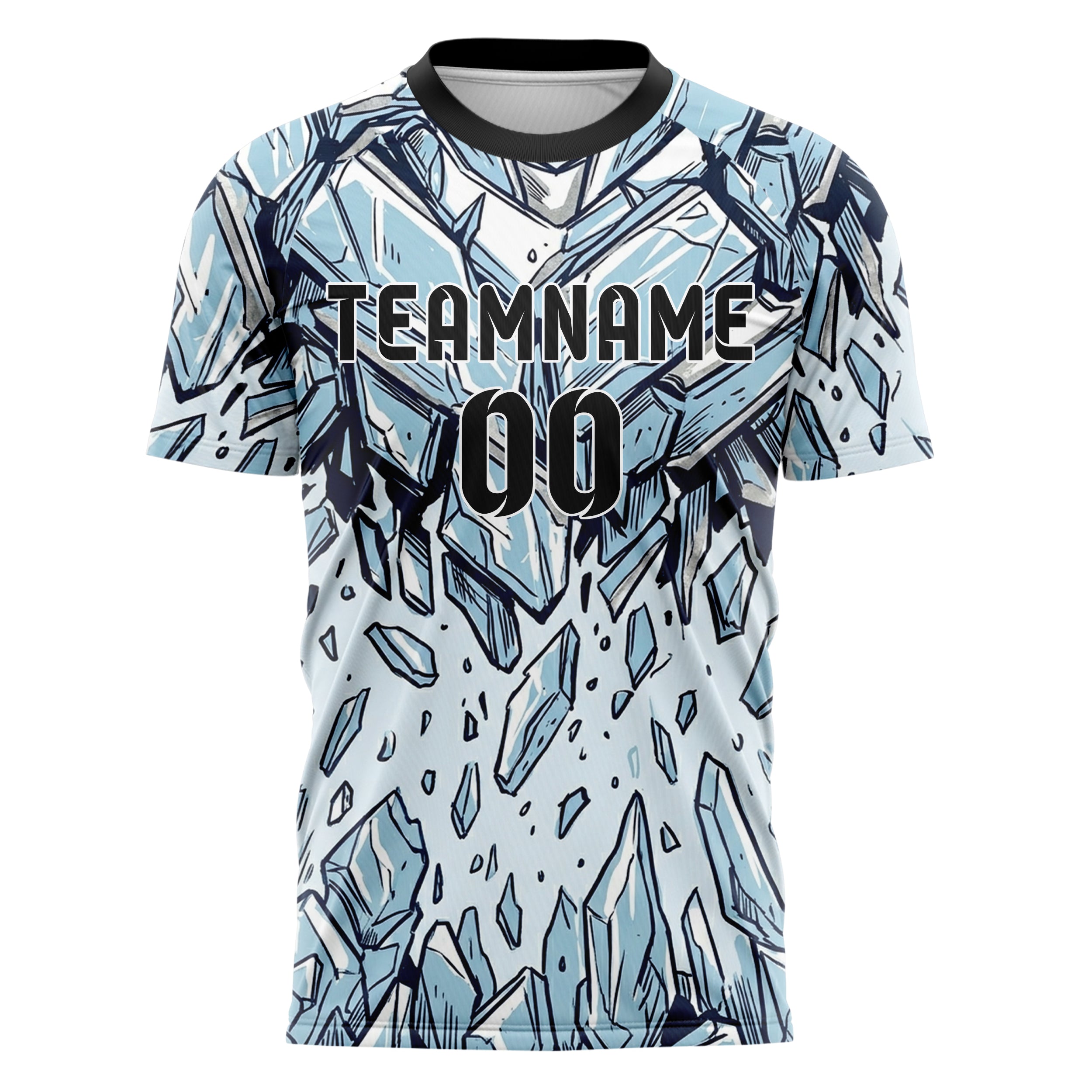 Weiß Gletscherblau Marineblau Silber Eis Schild Plattierung individuelles Fußballtrikot